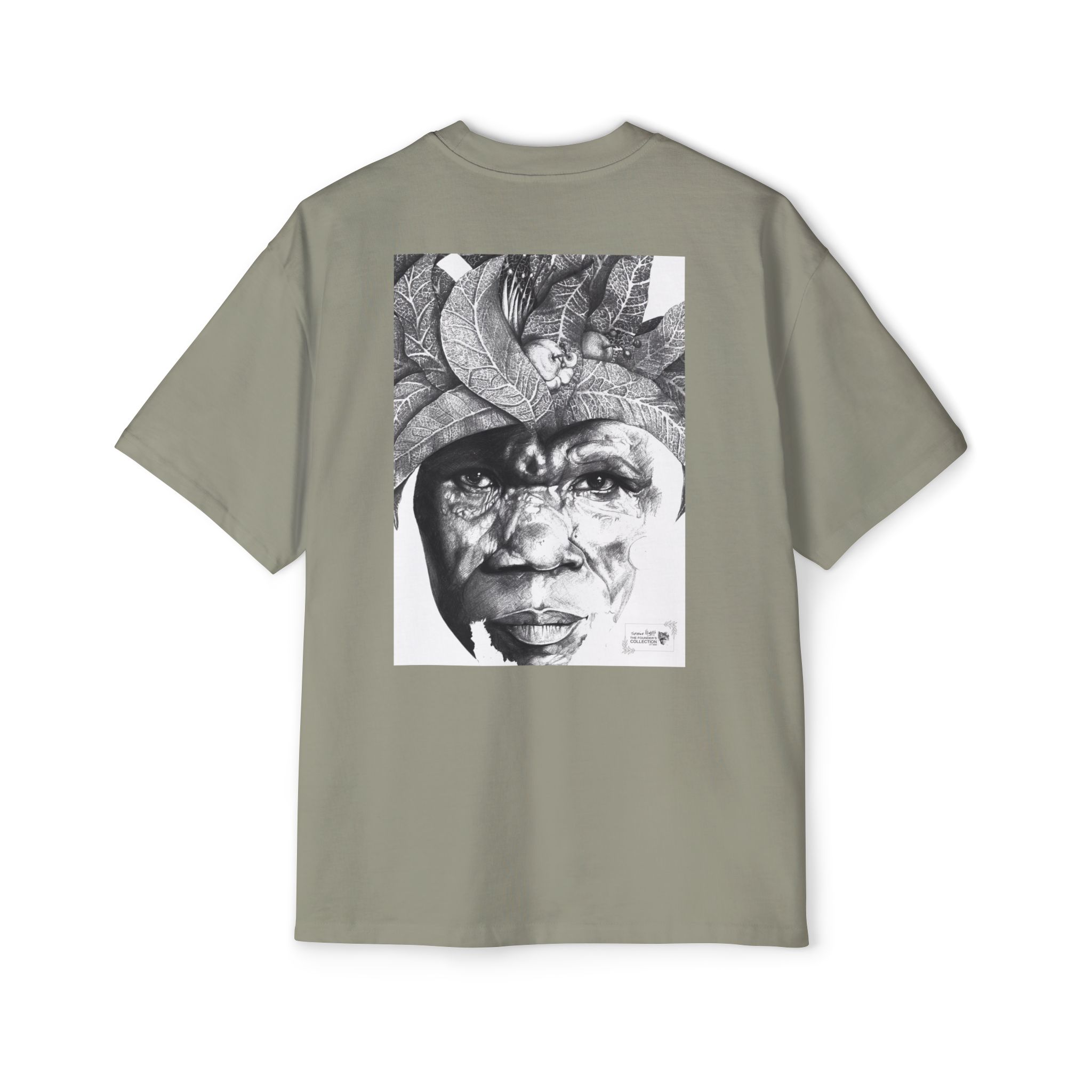 Graphic Tee — Monochrome Tribal Face Art Oversized T-Shirt - Image 34
