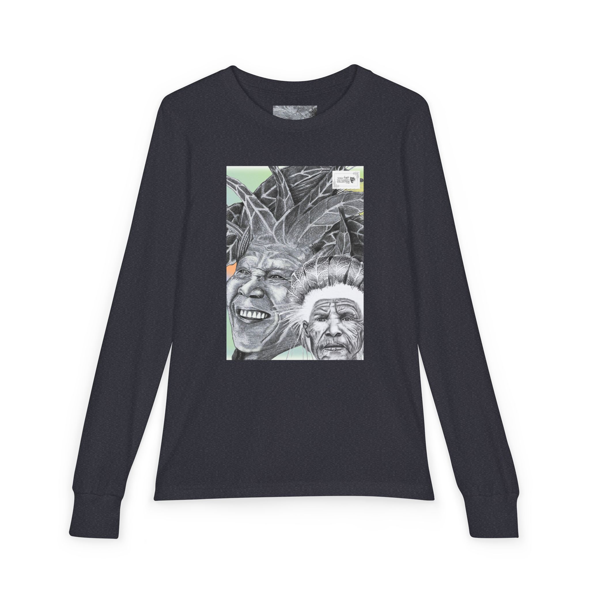 Youth Long Sleeve Tee — Vintage Indigenous Portrait Graphic - Image 33