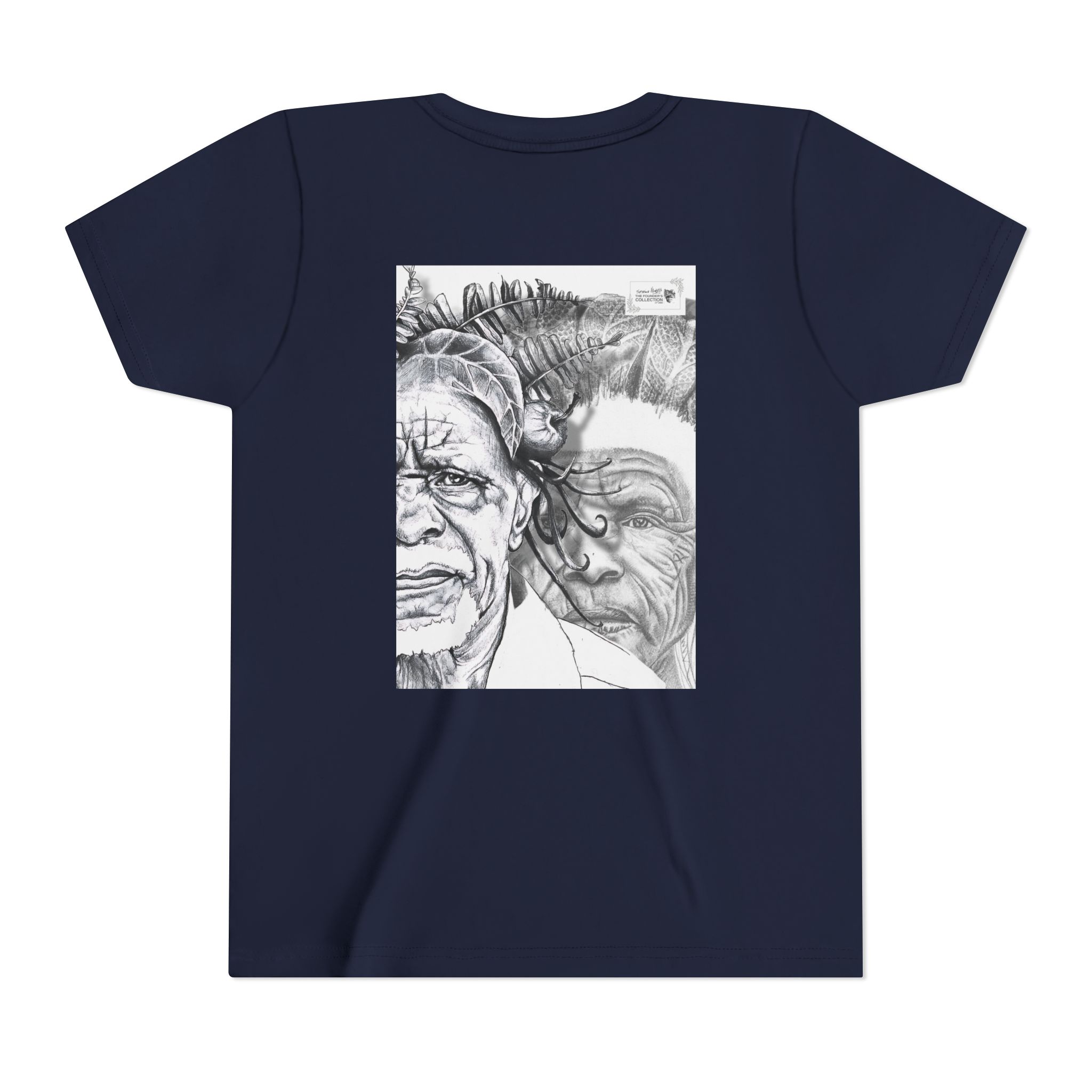 Youth Tee – Monochrome Dual-Face Sketch Graphic - Image 78