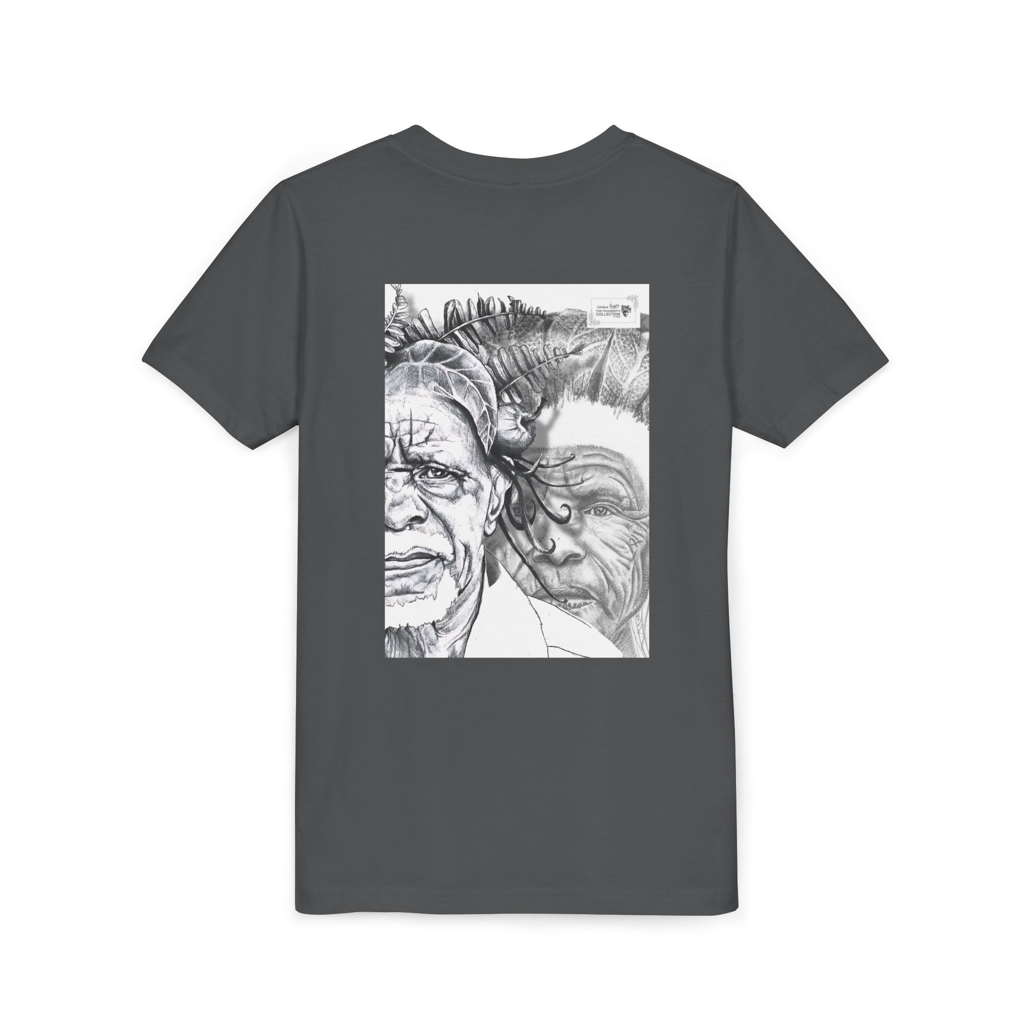 Youth Tee – Monochrome Dual-Face Sketch Graphic - Image 68