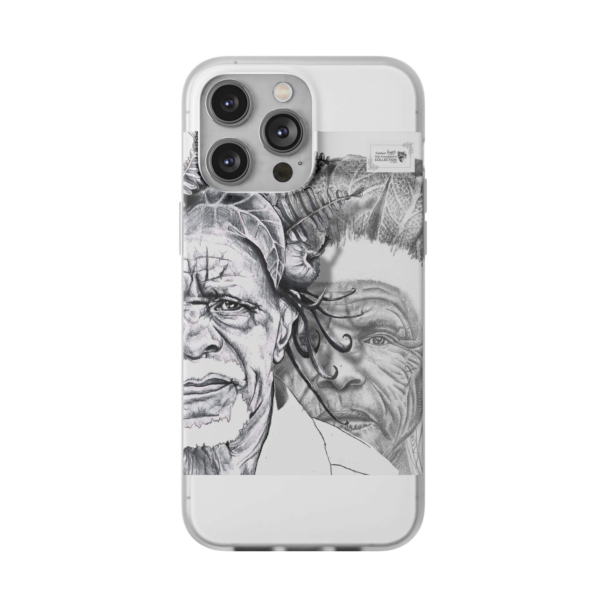 Elder Portrait Phone Case — Monochrome Botanical Art iPhone Case - Image 216
