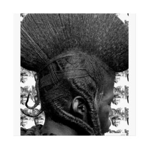 Fine Art Poster — Black & White African Hair Portrait Art Print