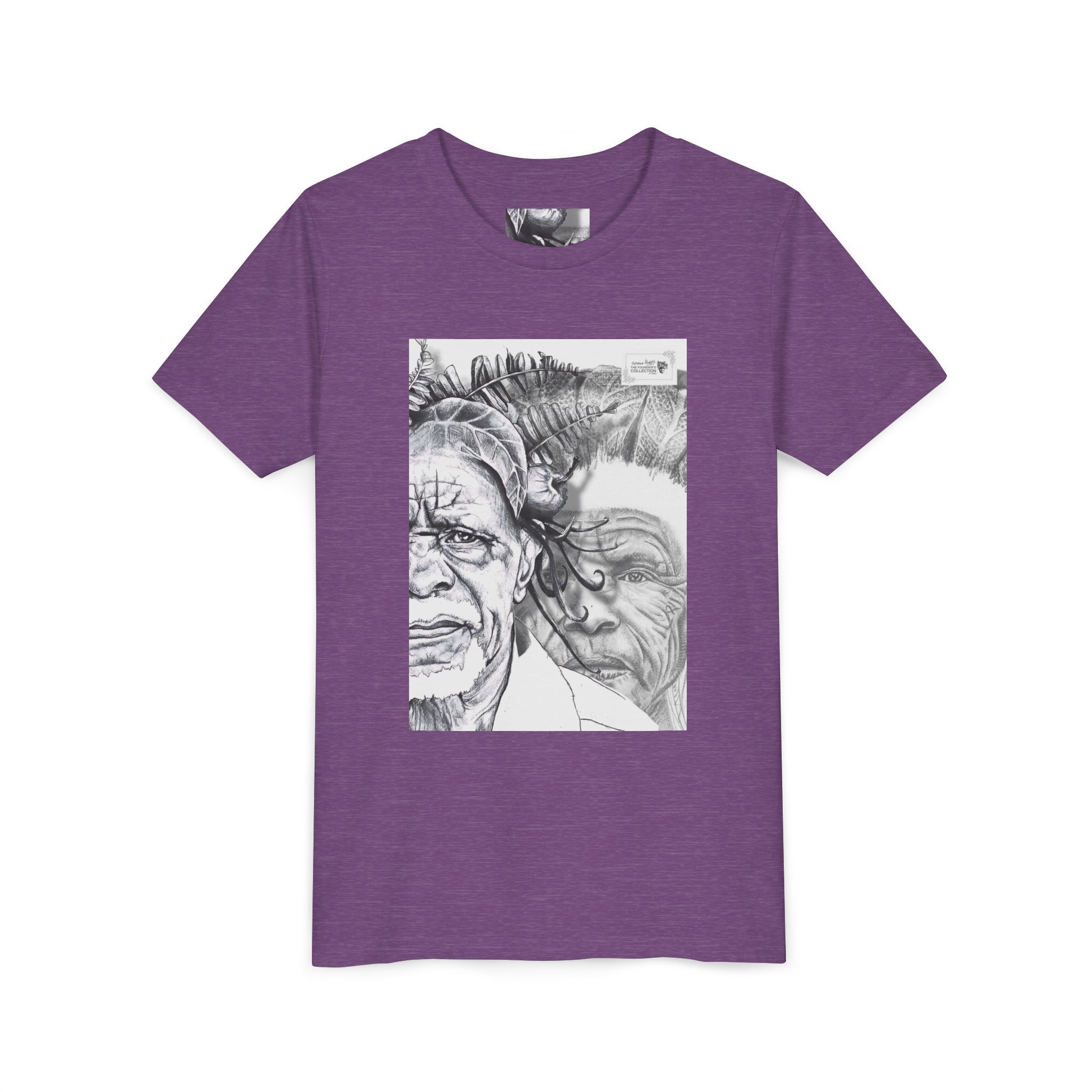 Youth Tee – Monochrome Dual-Face Sketch Graphic - Image 83