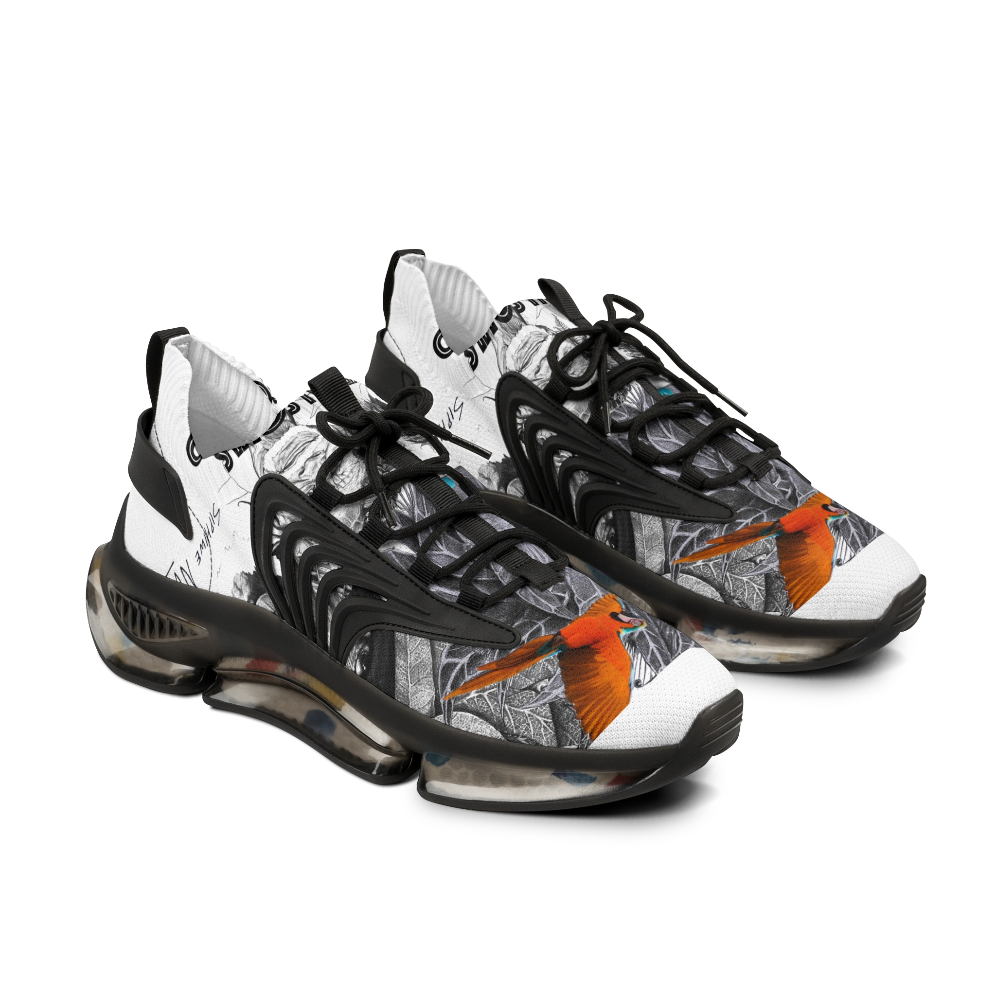 Cardinal Print Men's Mesh Sneakers — Lightweight Athletic Shoes with Red Bird Graphic - Image 5