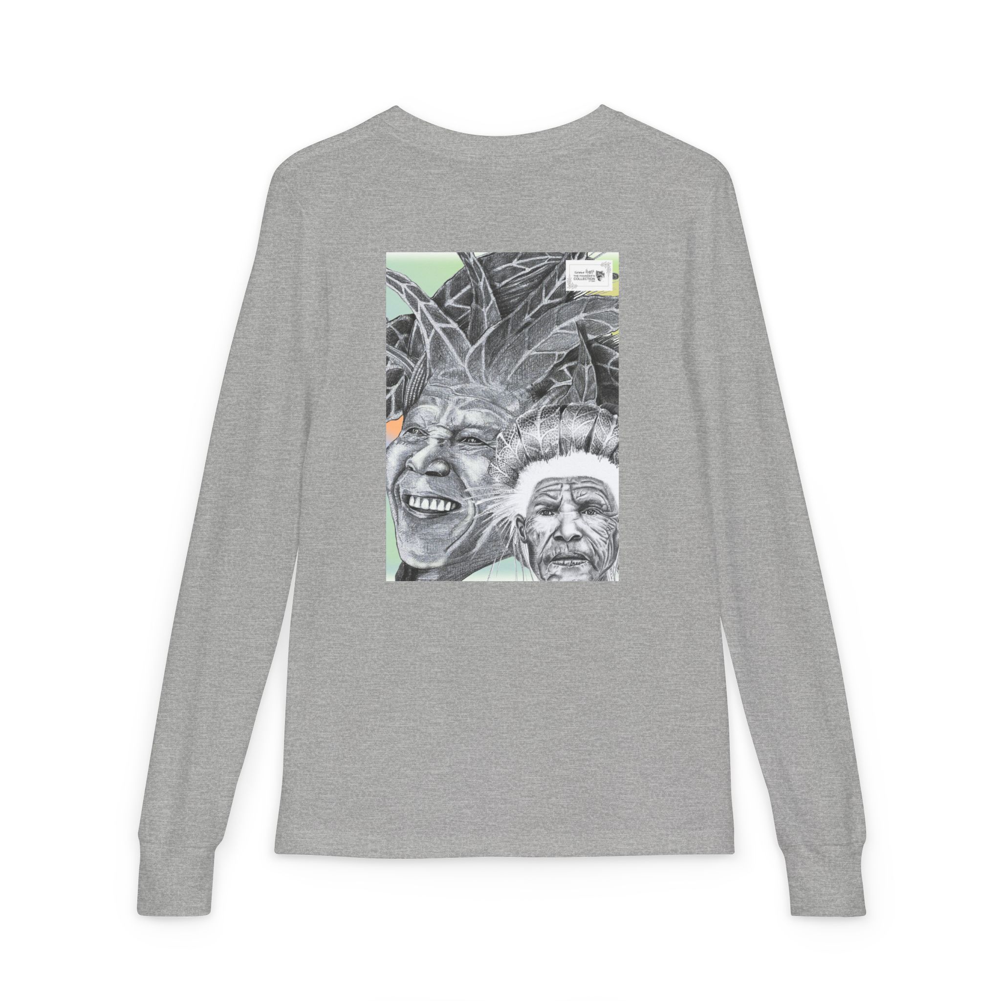 Youth Long Sleeve Tee — Vintage Indigenous Portrait Graphic - Image 26
