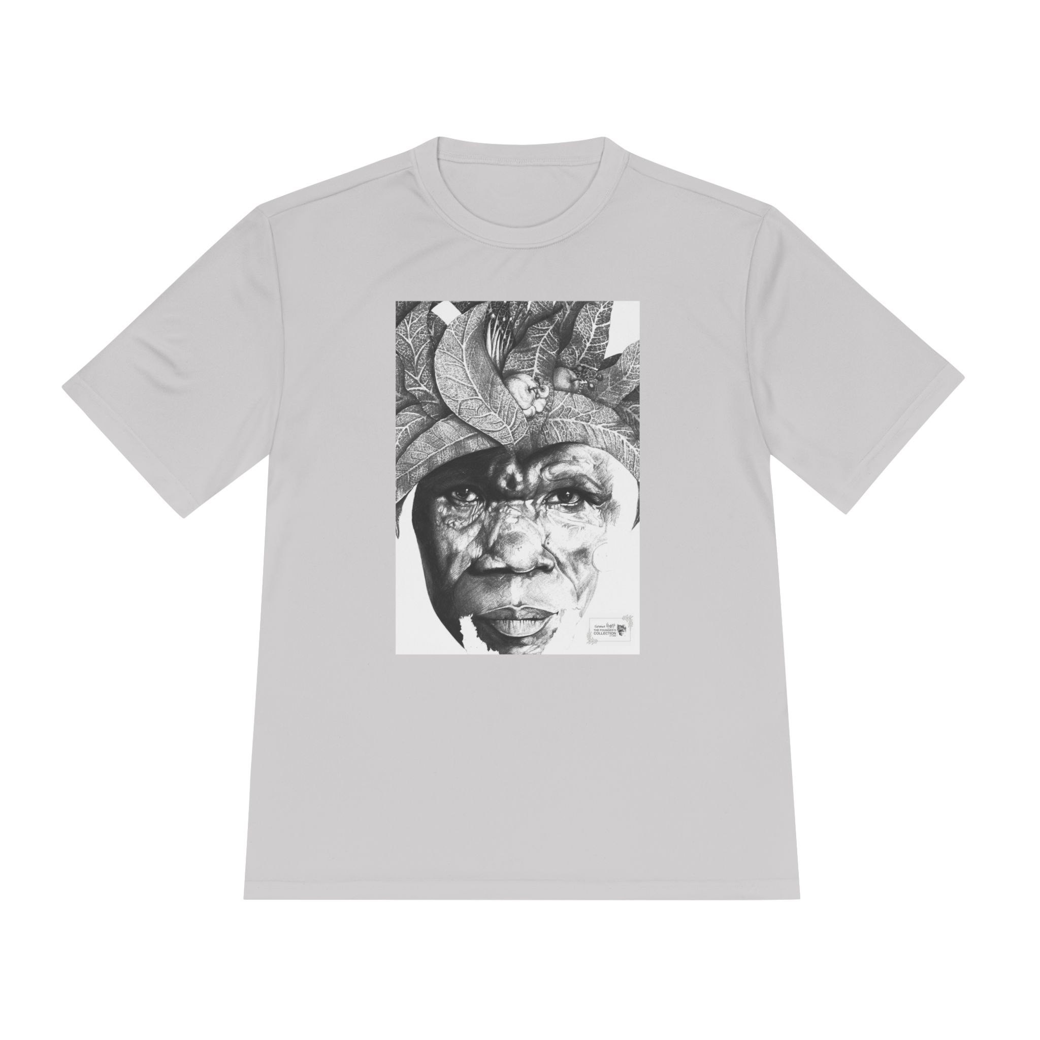 Portrait Graphic Tee — Tribal Headdress Black & White Art - Image 5