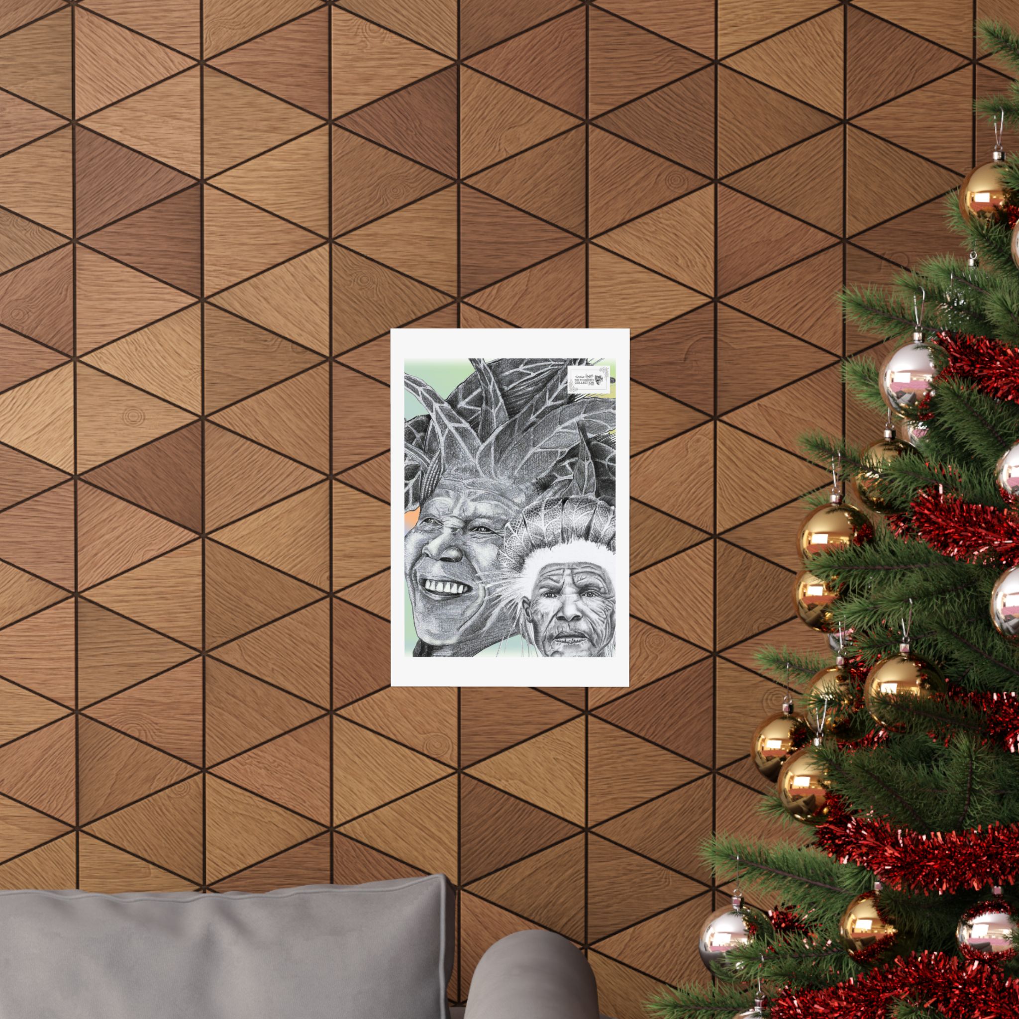 Matte Vertical Poster — Indigenous Elders Pencil Portrait Art Print - Image 16