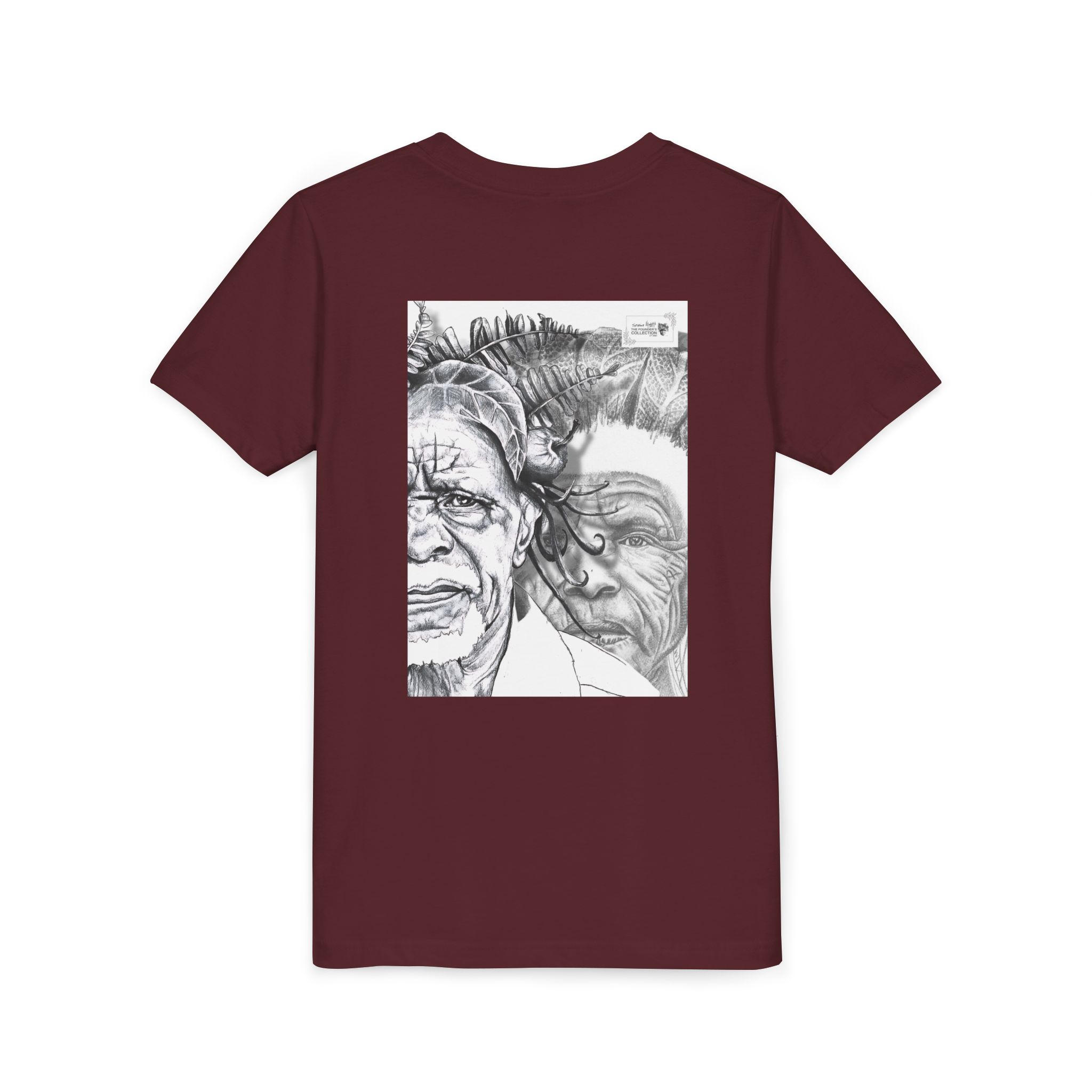 Youth Tee – Monochrome Dual-Face Sketch Graphic - Image 96