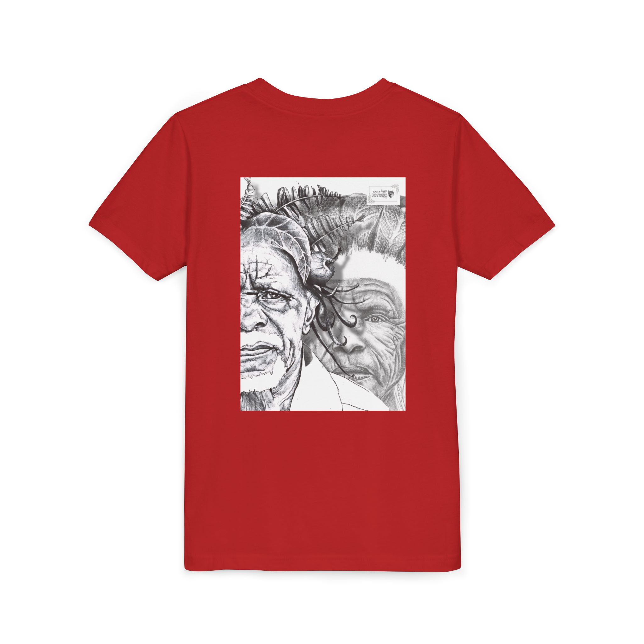 Youth Tee – Monochrome Dual-Face Sketch Graphic - Image 104