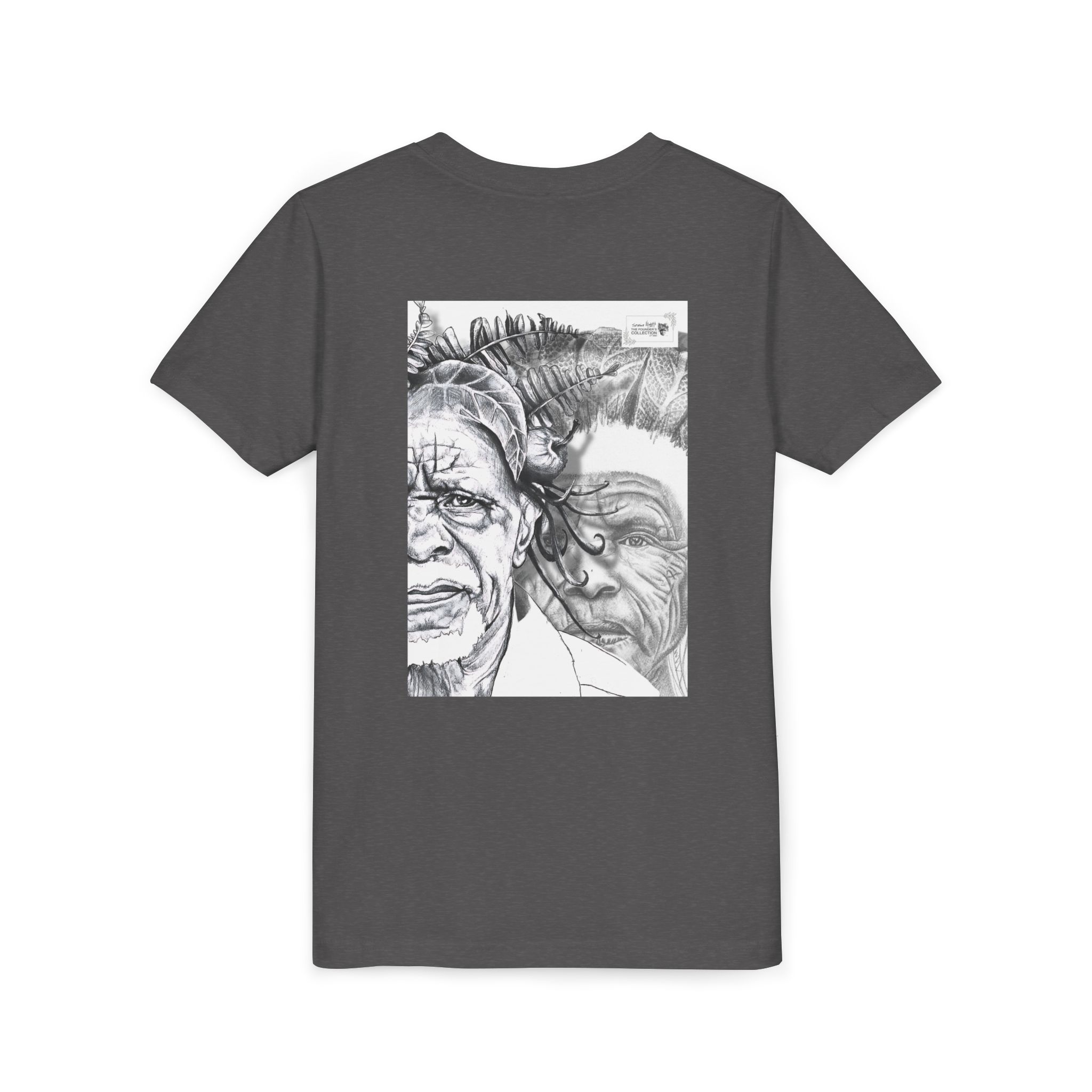 Youth Tee – Monochrome Dual-Face Sketch Graphic - Image 92