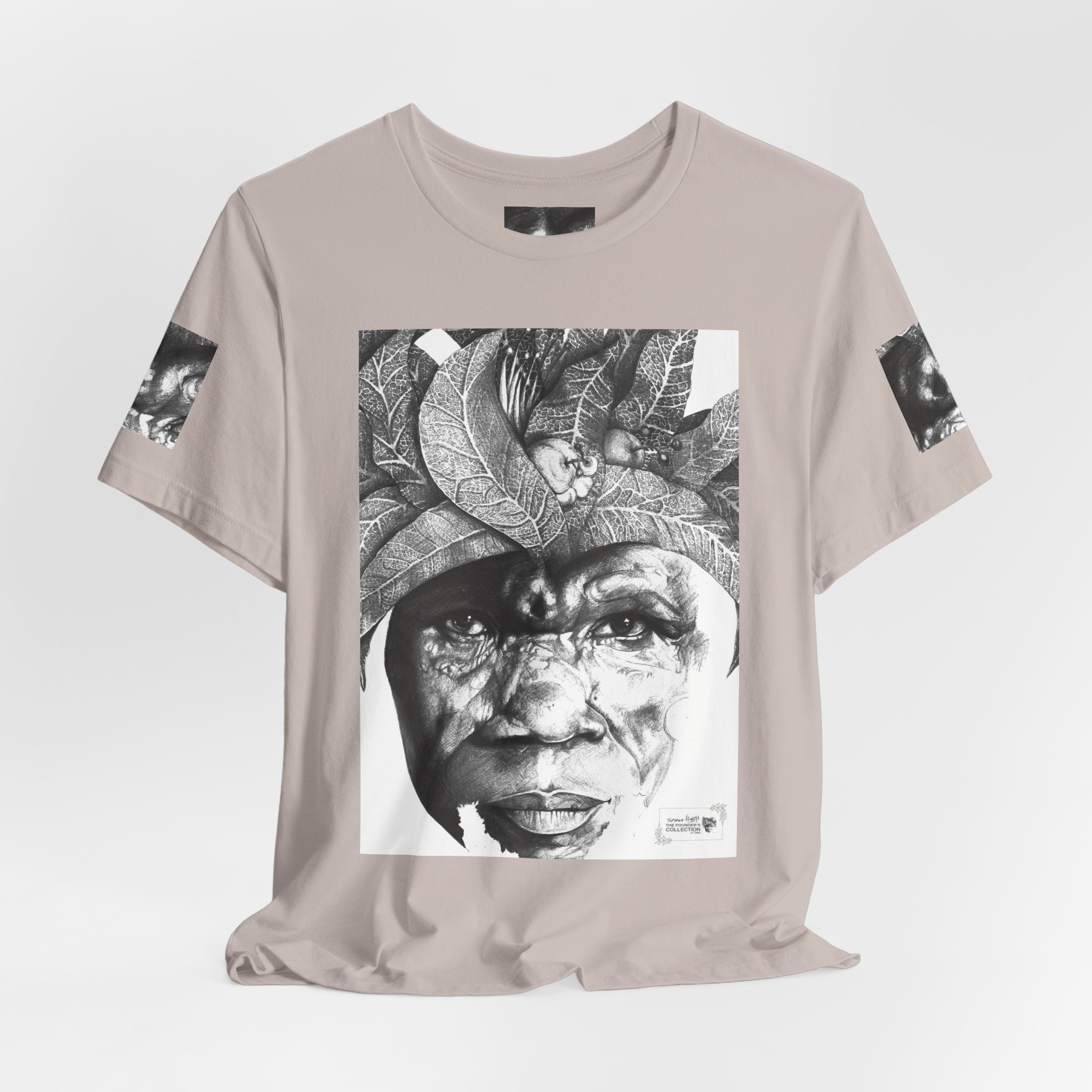 Tribal Portrait Tee — Monochrome Indigenous Face Art Graphic T-Shirt - Image 36