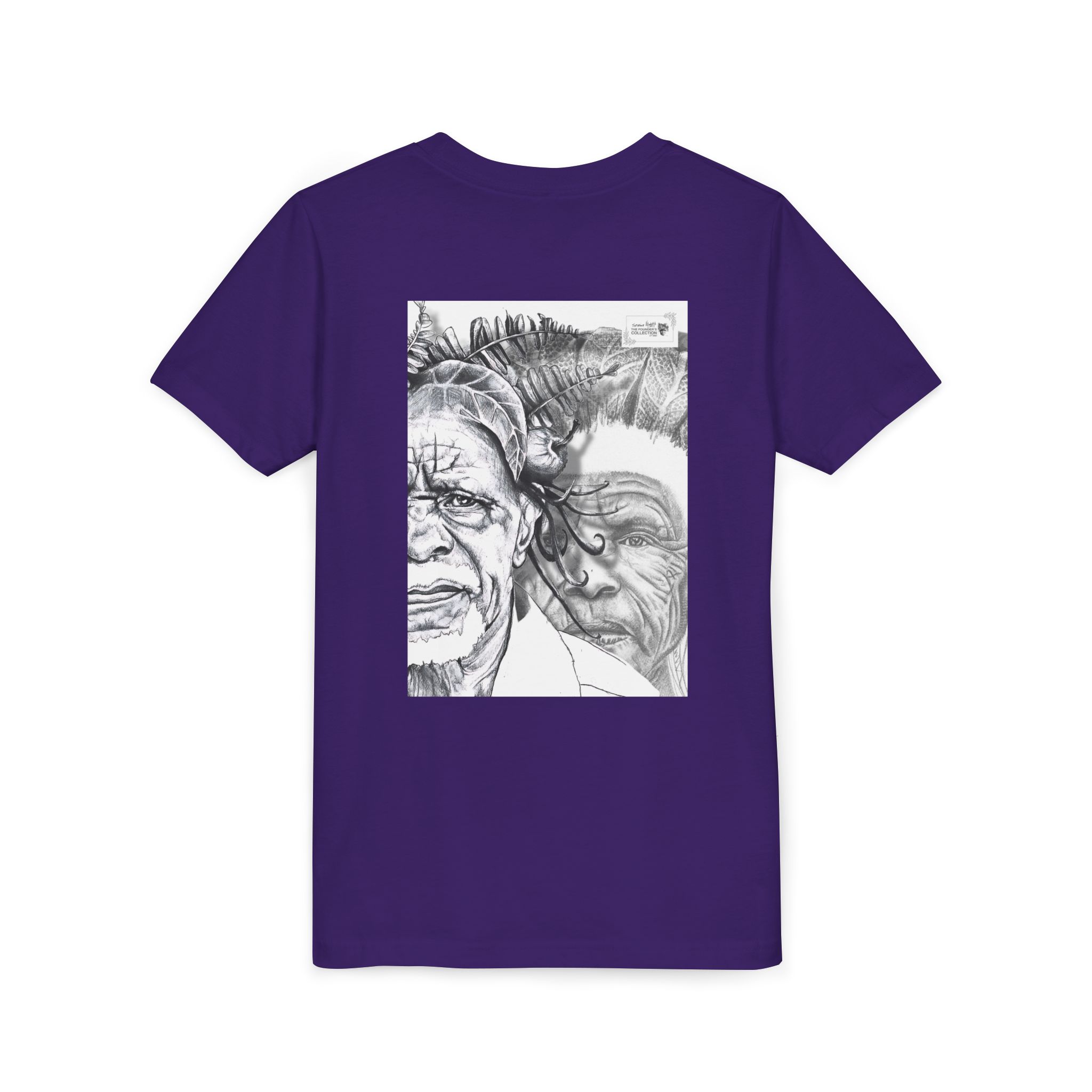 Youth Tee – Monochrome Dual-Face Sketch Graphic - Image 88