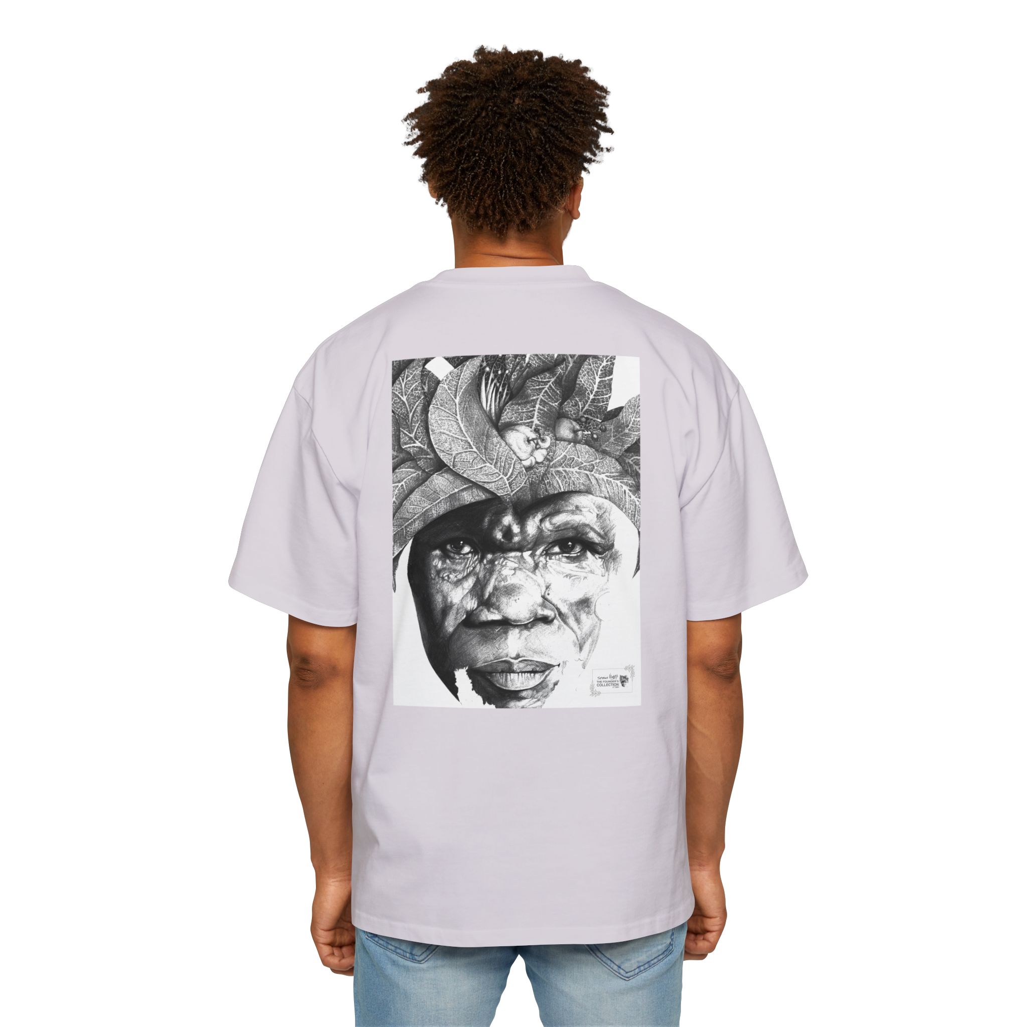 Graphic Tee — Monochrome Tribal Face Art Oversized T-Shirt - Image 56