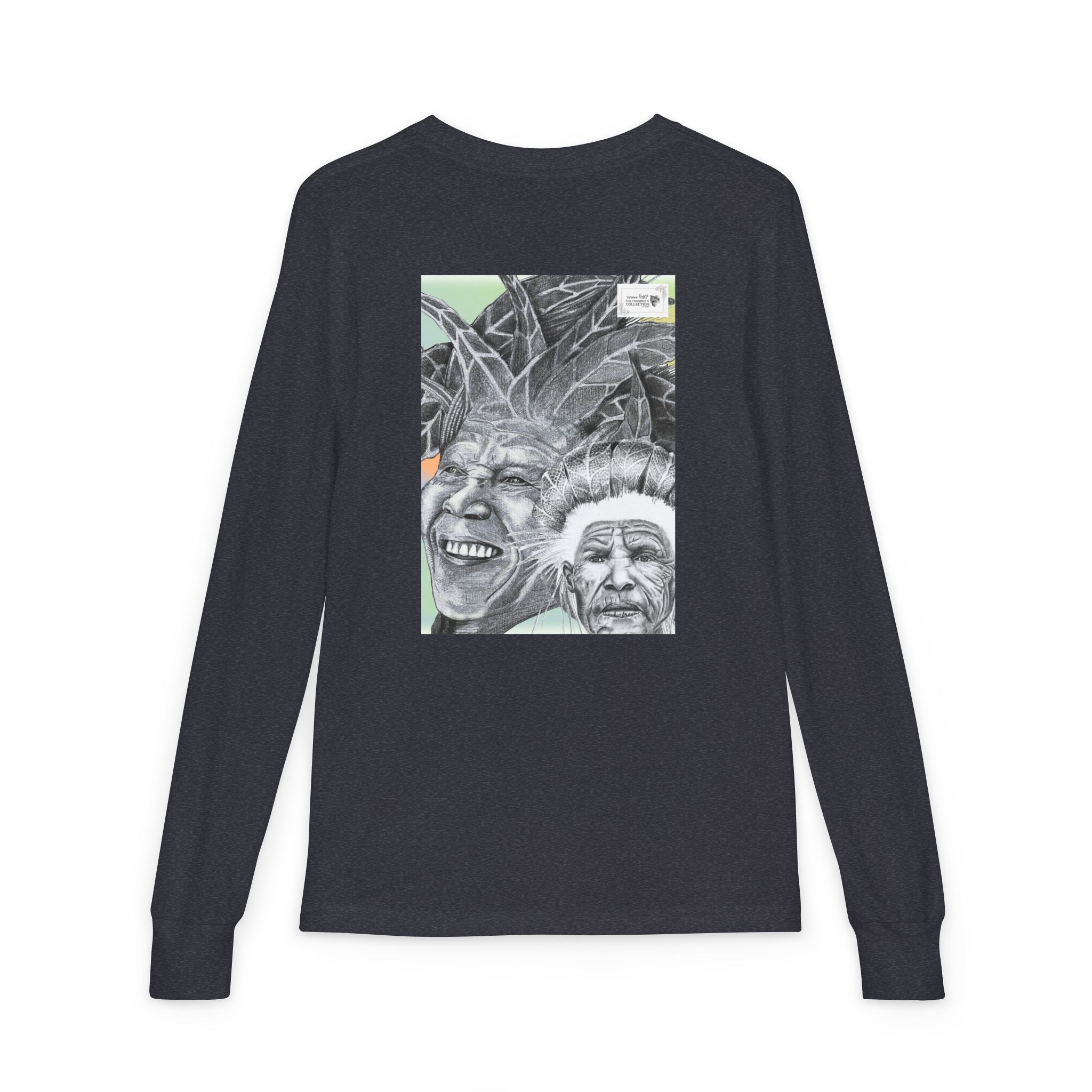 Youth Long Sleeve Tee — Vintage Indigenous Portrait Graphic - Image 34