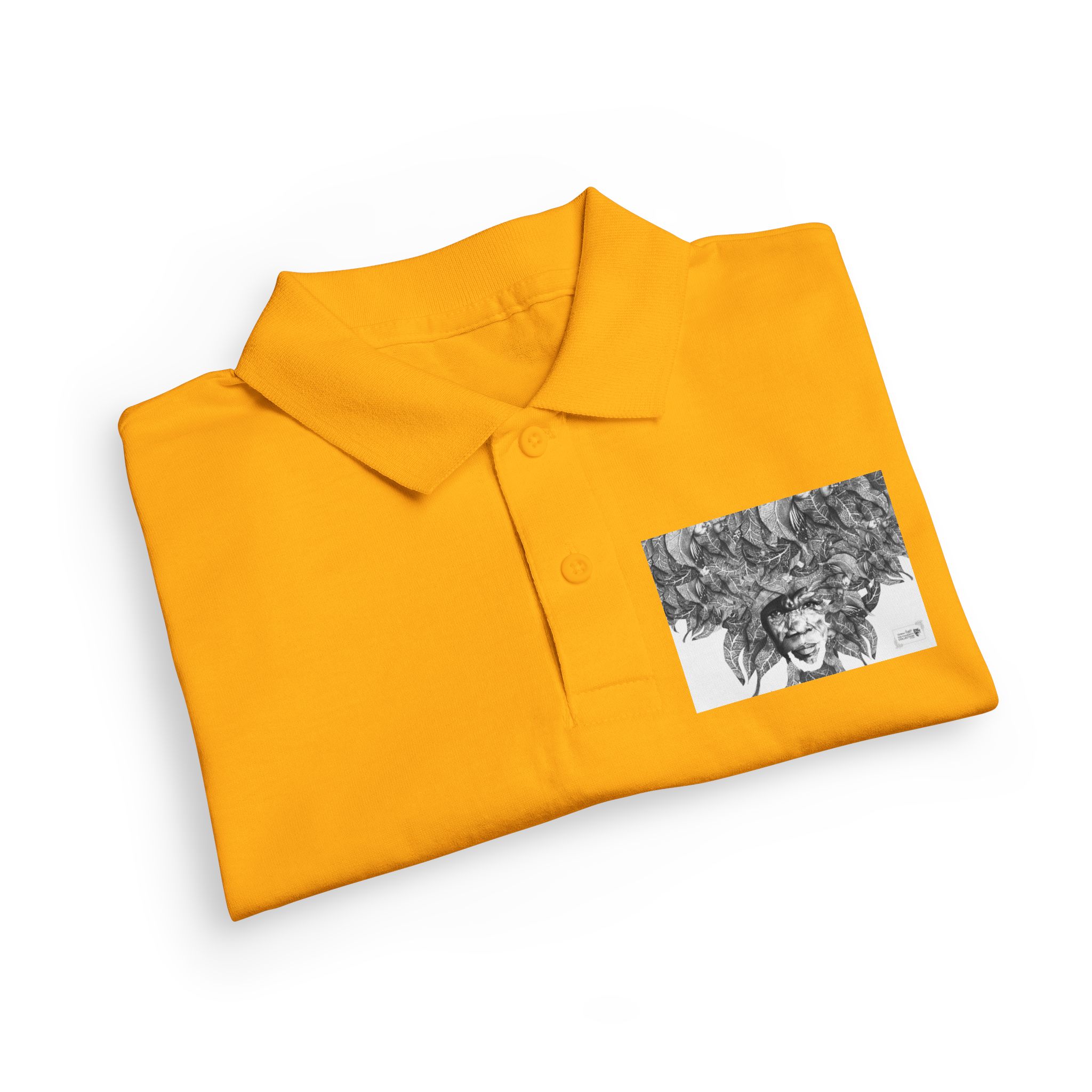 Youth Polo Shirt – Black & White Afro Girl Art Print - Image 15