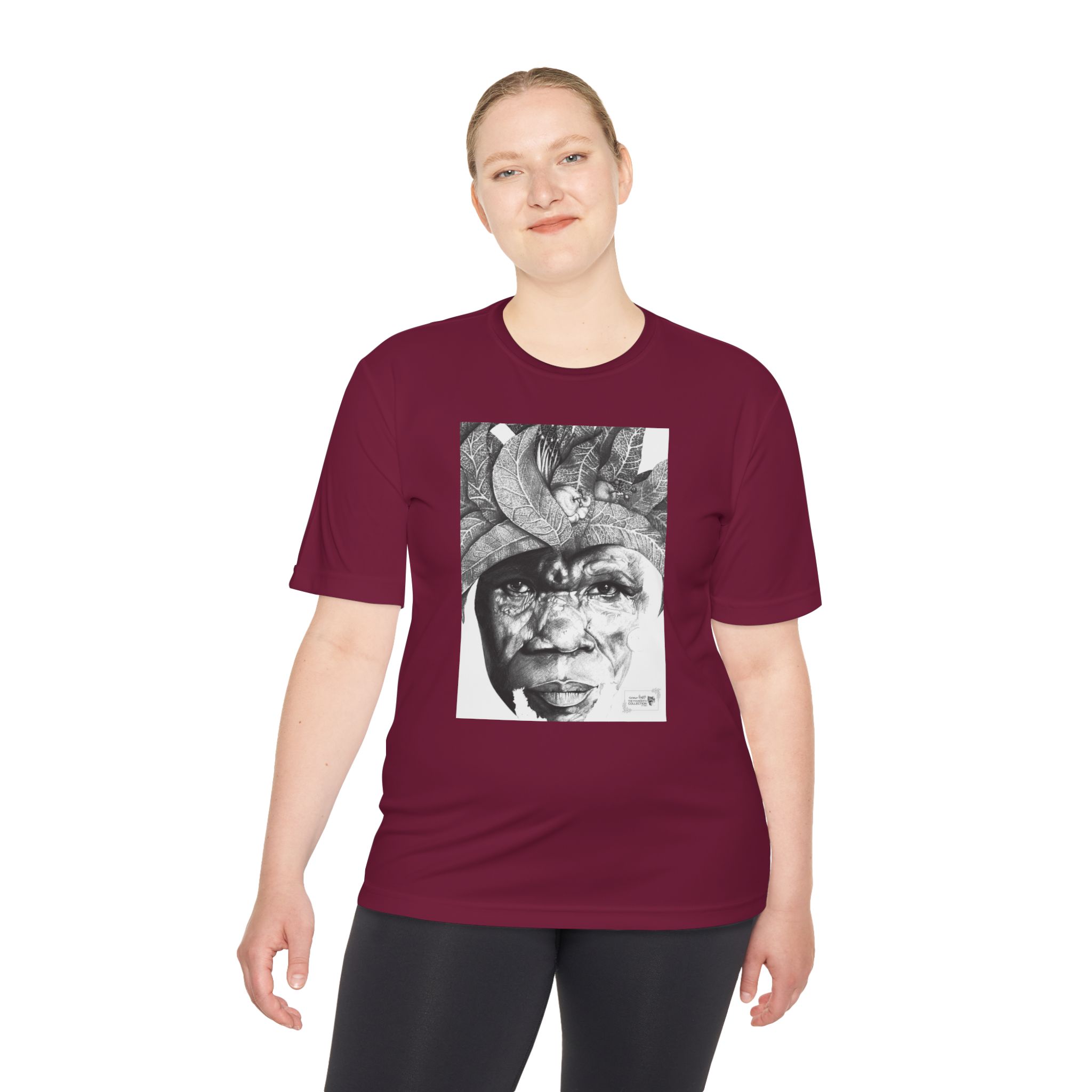 Portrait Graphic Tee — Tribal Headdress Black & White Art - Image 48