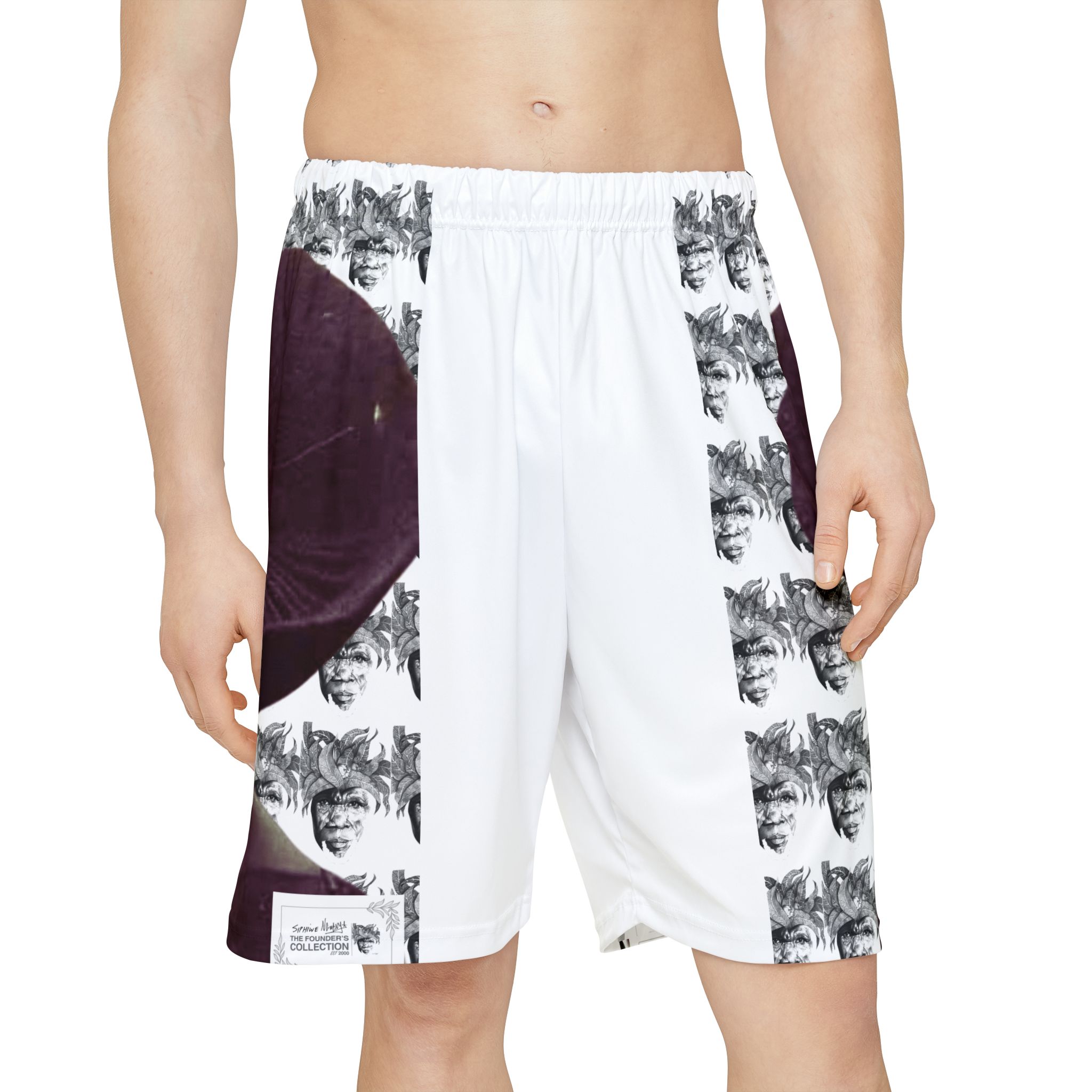 Basketball Shorts — Abstract Palm Print AOP Men’s Sports Shorts - Image 3