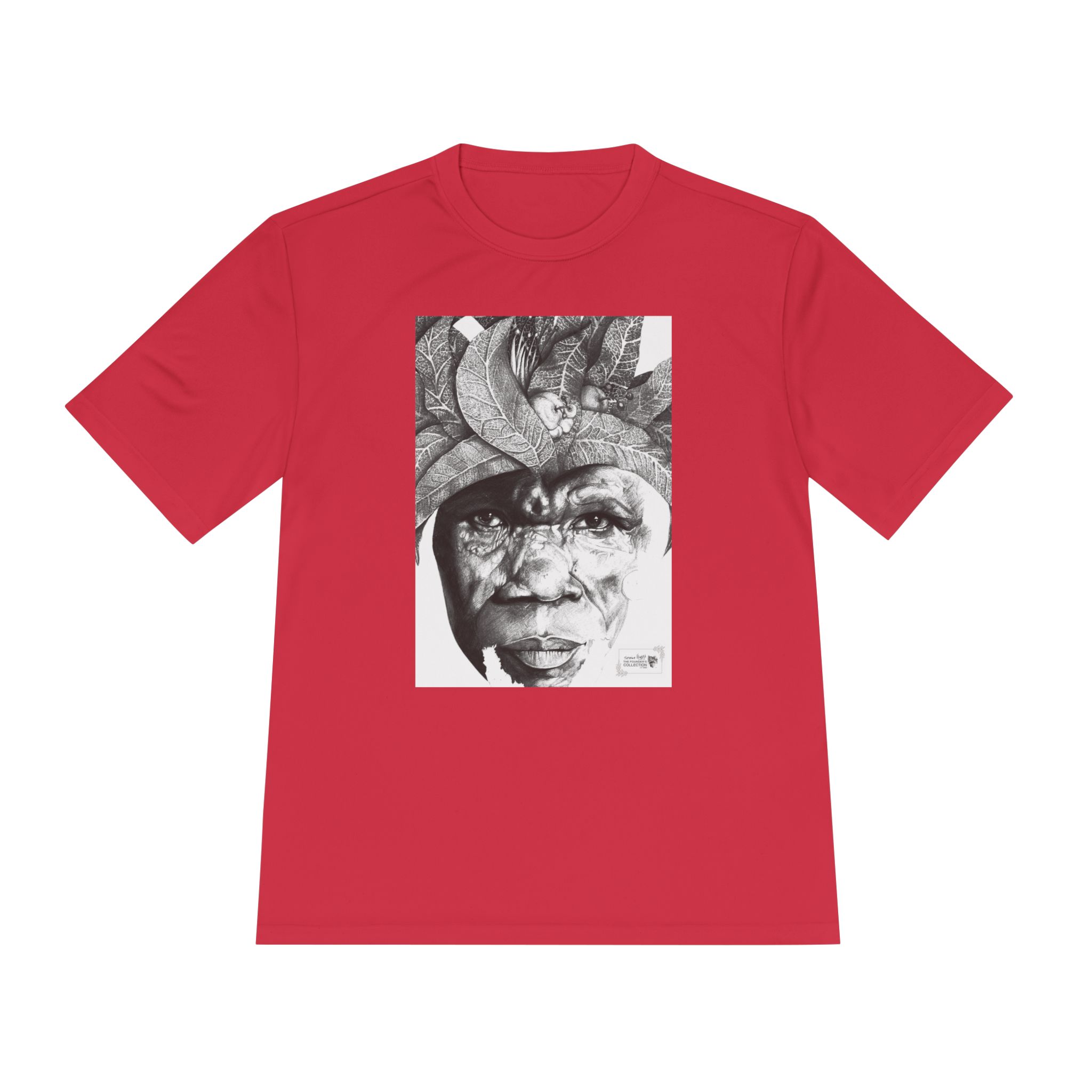 Portrait Graphic Tee — Tribal Headdress Black & White Art - Image 41