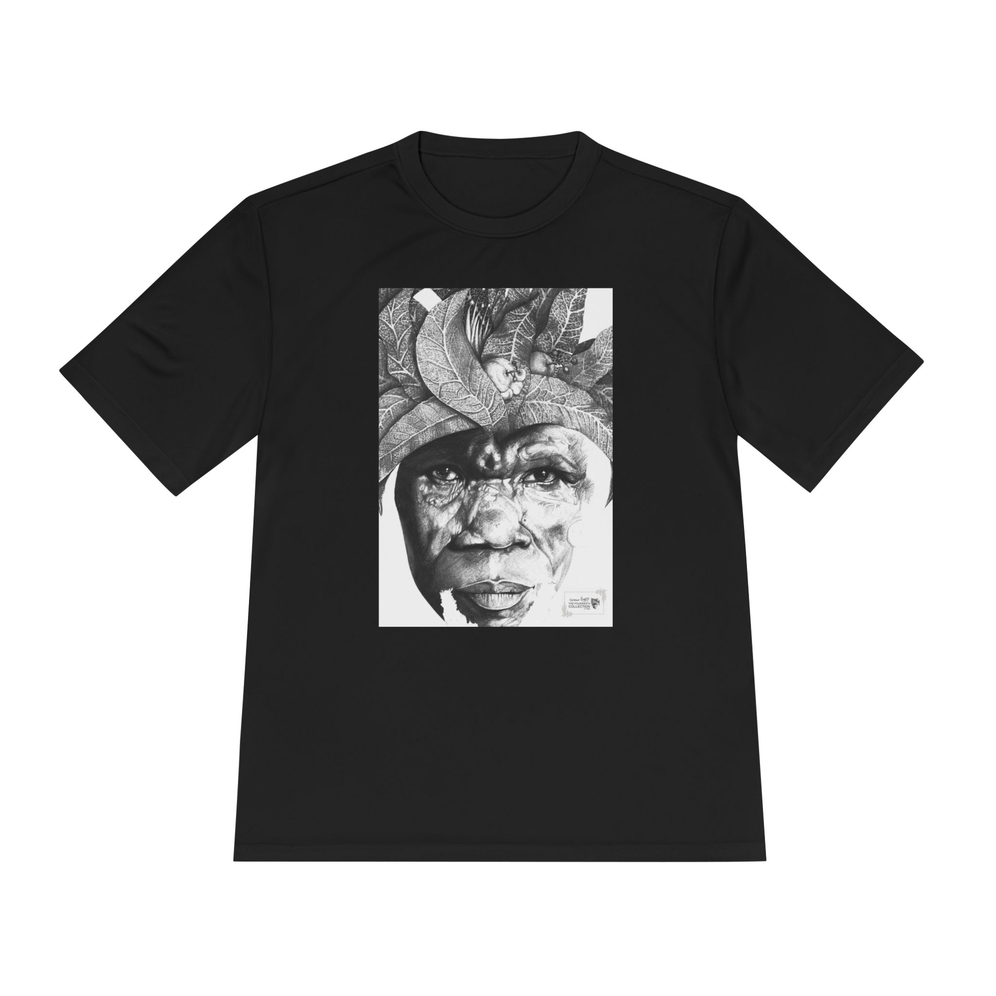 Portrait Graphic Tee — Tribal Headdress Black & White Art - Image 17