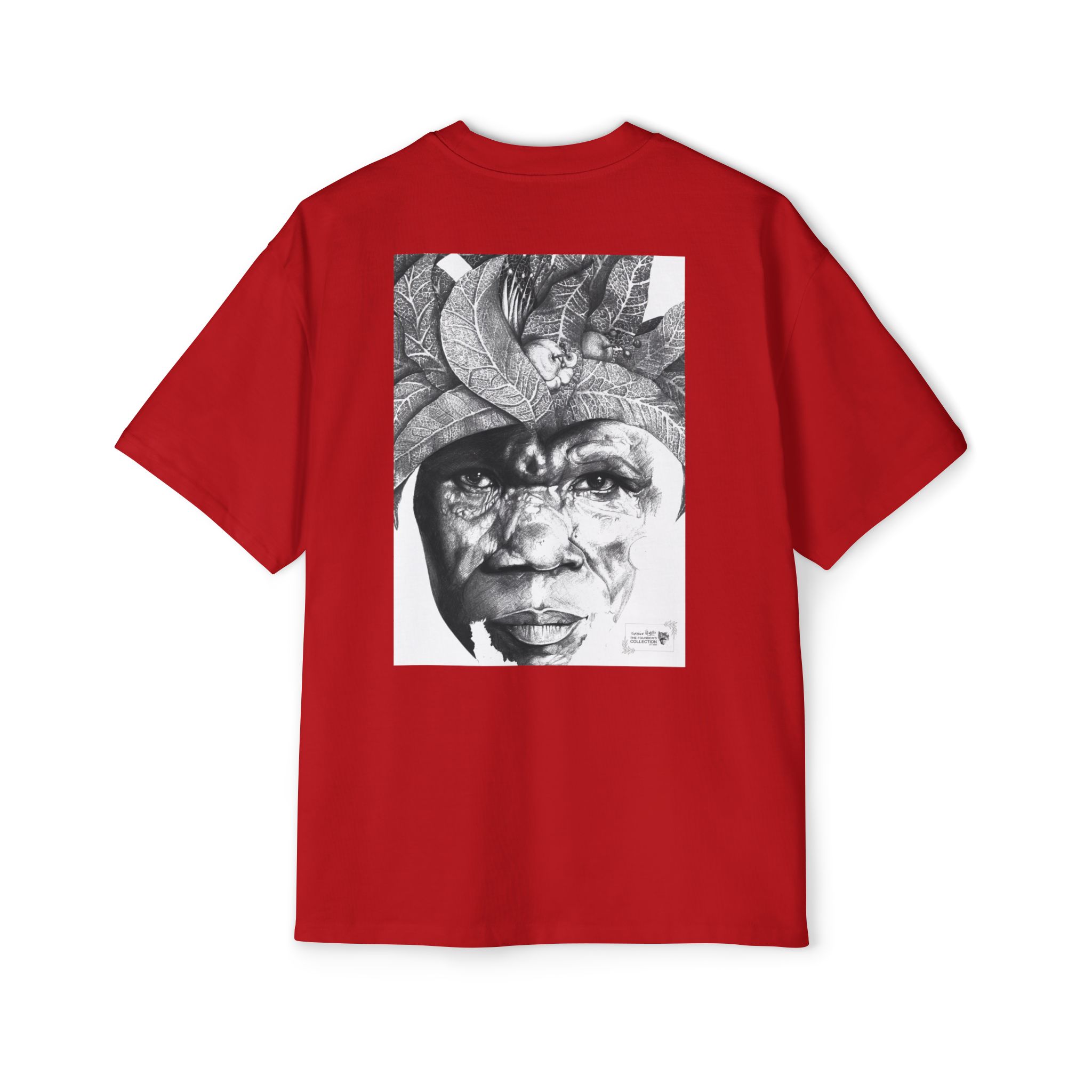 Graphic Tee — Monochrome Tribal Face Art Oversized T-Shirt - Image 6