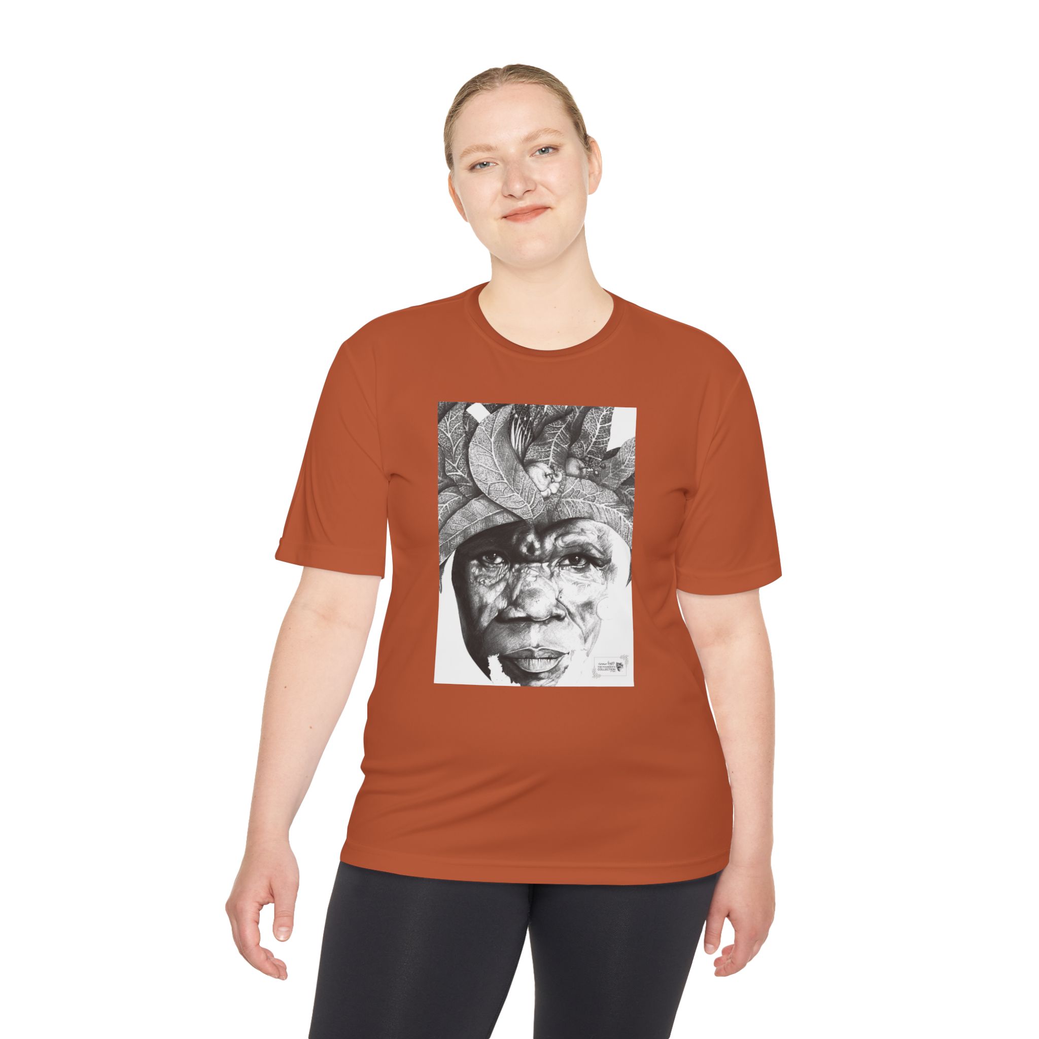 Portrait Graphic Tee — Tribal Headdress Black & White Art - Image 28