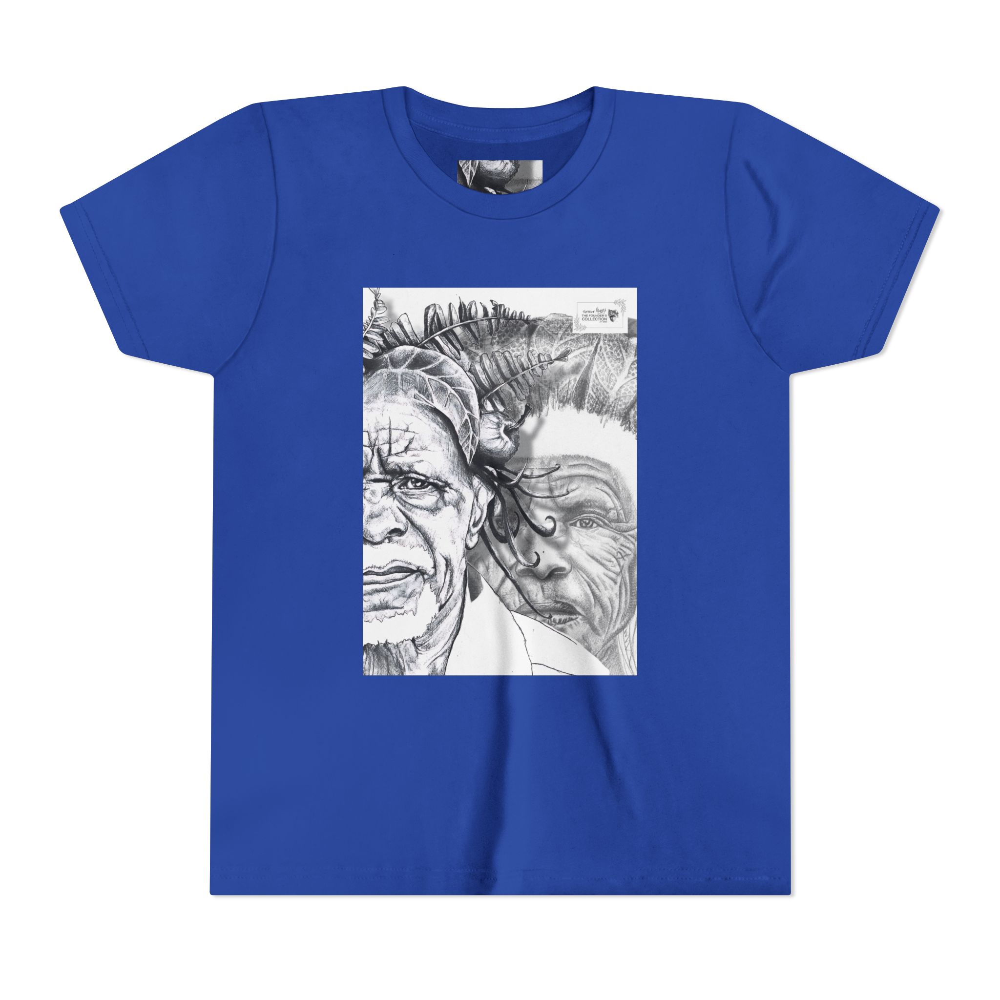 Youth Tee – Monochrome Dual-Face Sketch Graphic - Image 57