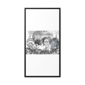 Framed Matte Canvas Print — Black & White Portrait Collage Art