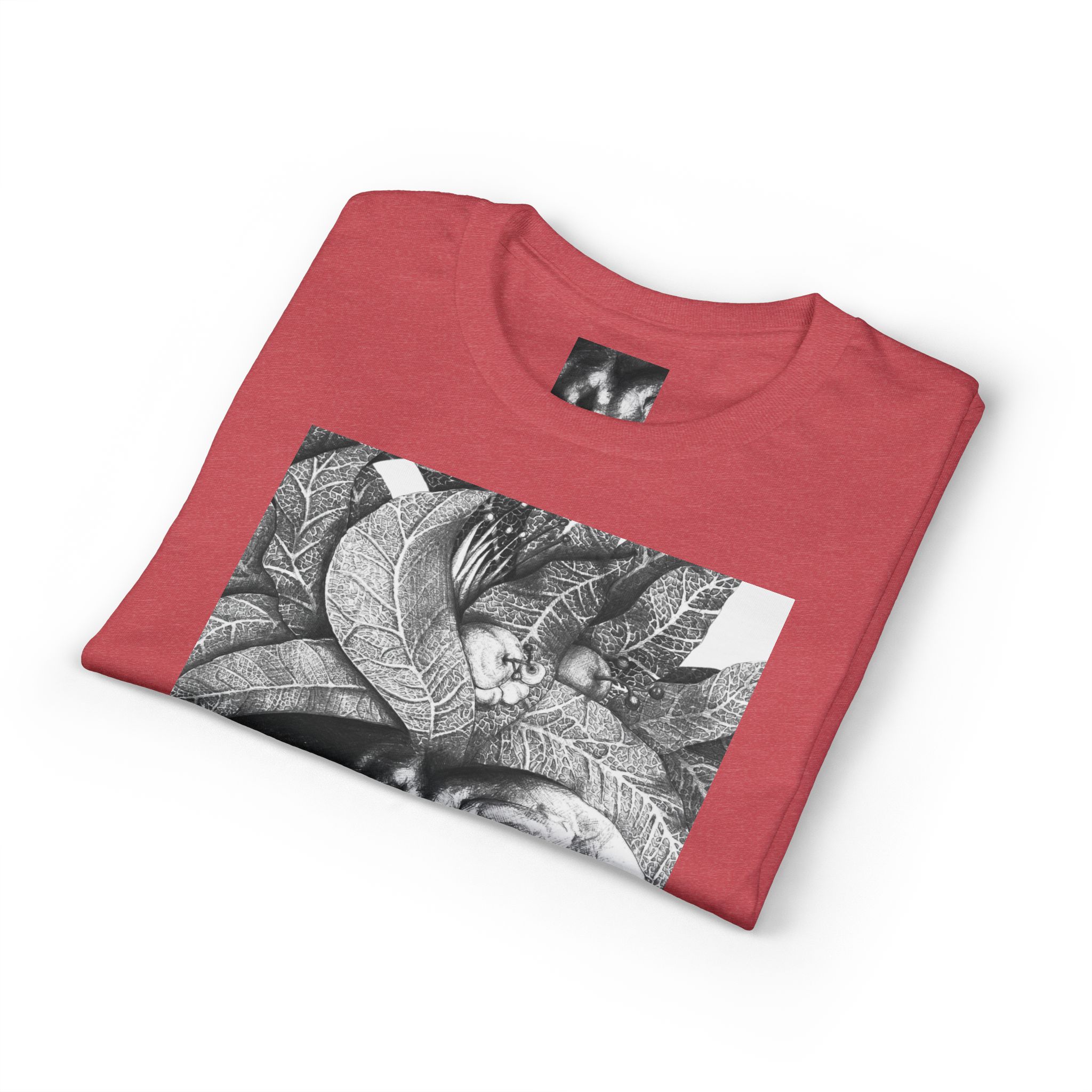 Tribal Face Collage T-Shirt — Black & White Portrait Graphic Tee - Image 55