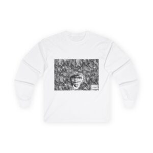 Long Sleeve Tee — Monochrome Surreal Portrait Graphic