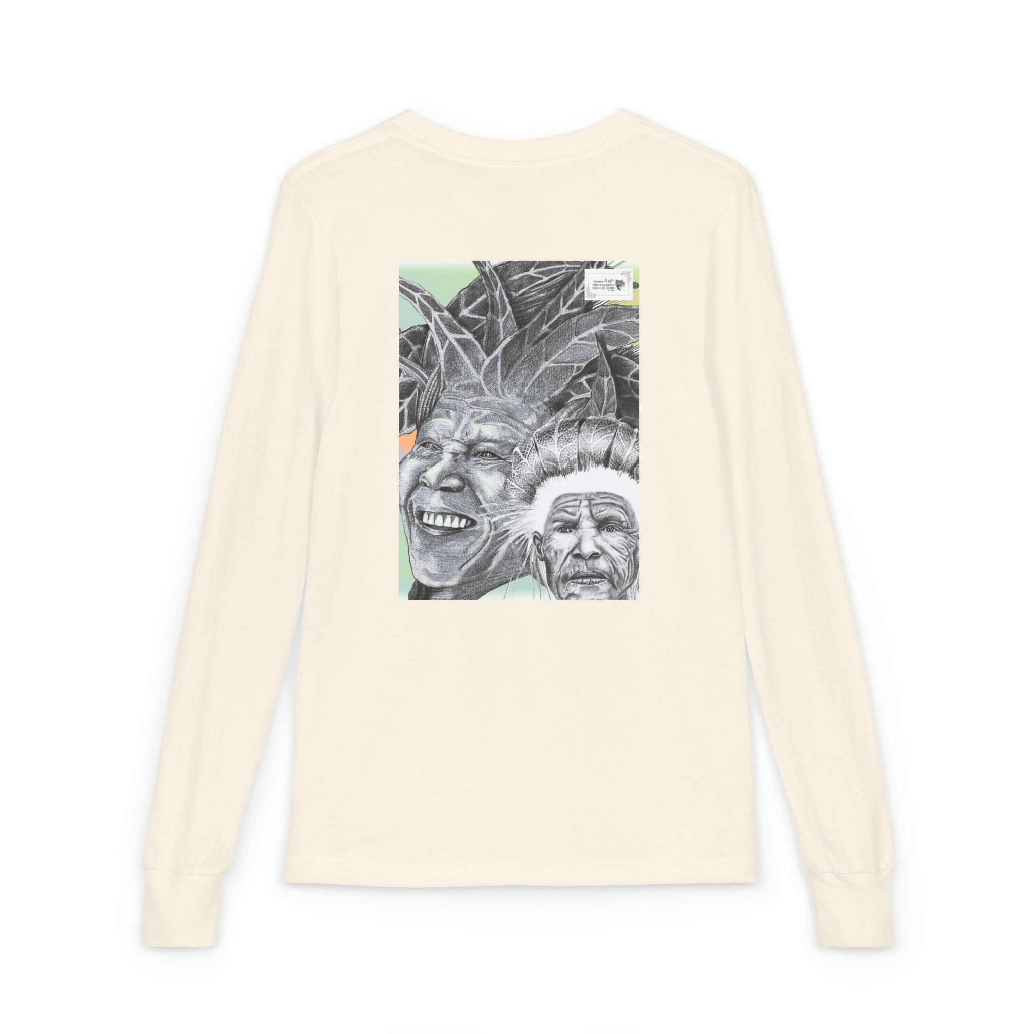 Youth Long Sleeve Tee — Vintage Indigenous Portrait Graphic - Image 14