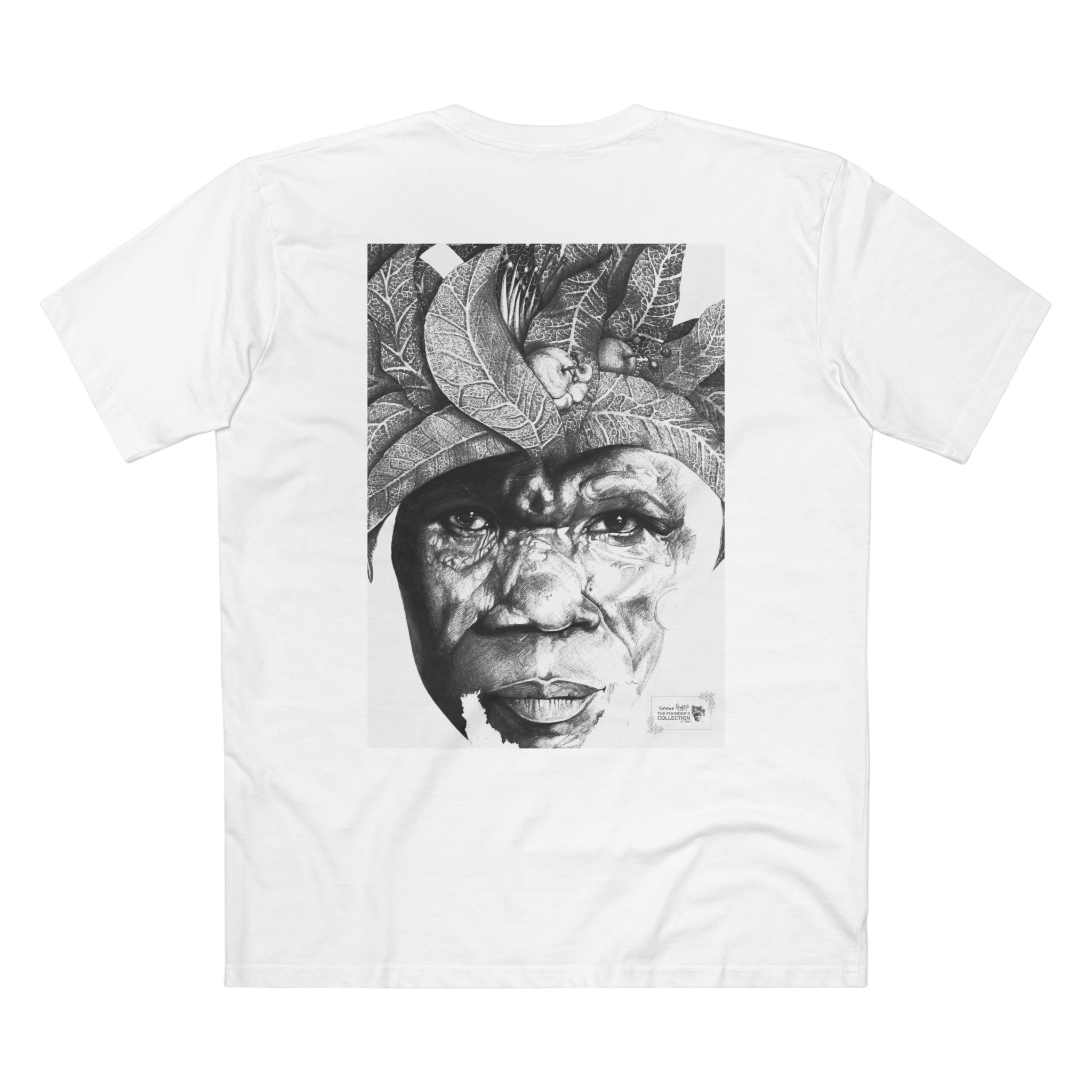 Portrait Tee — Monochrome Tribal Face Art Graphic T-Shirt - Image 2