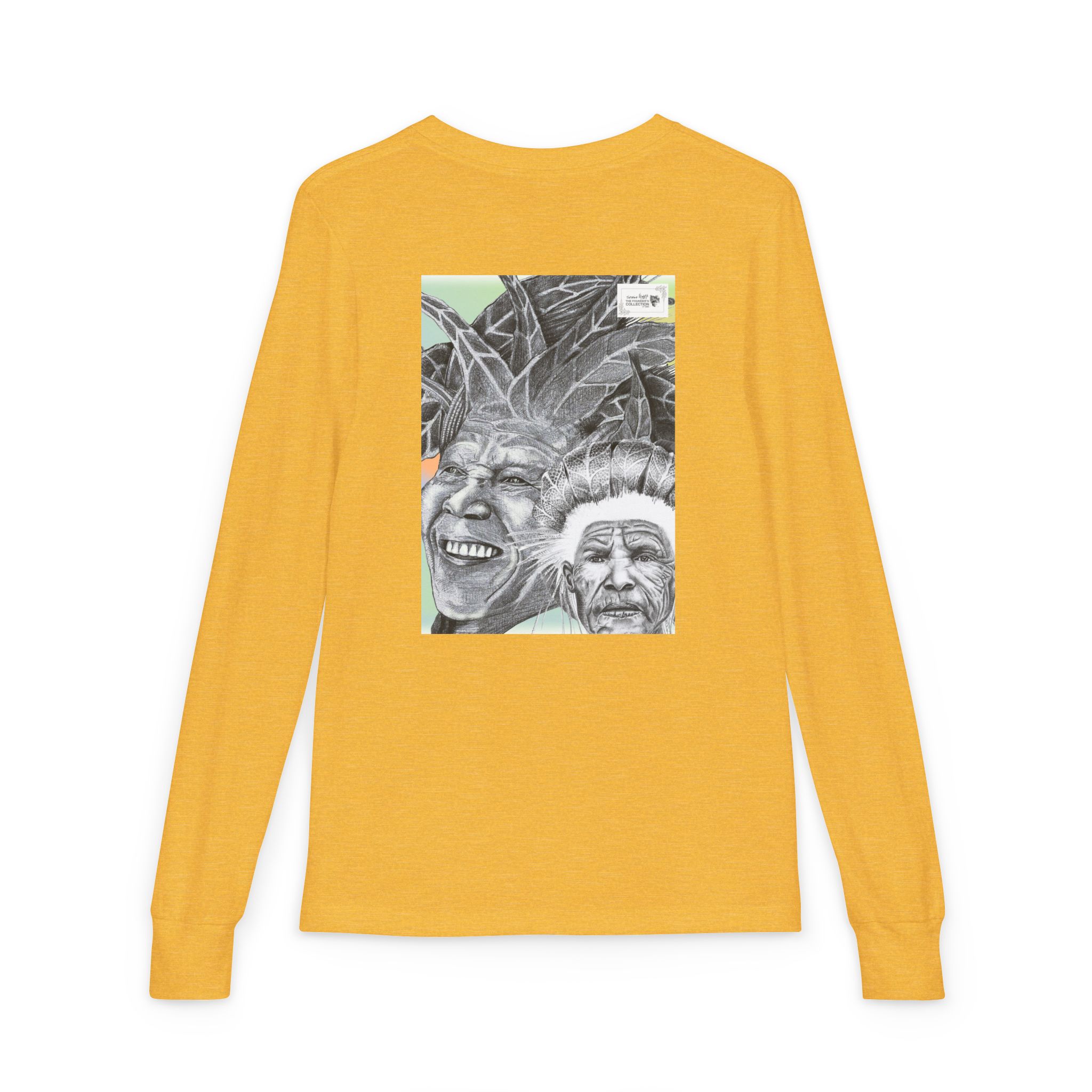 Youth Long Sleeve Tee — Vintage Indigenous Portrait Graphic - Image 22