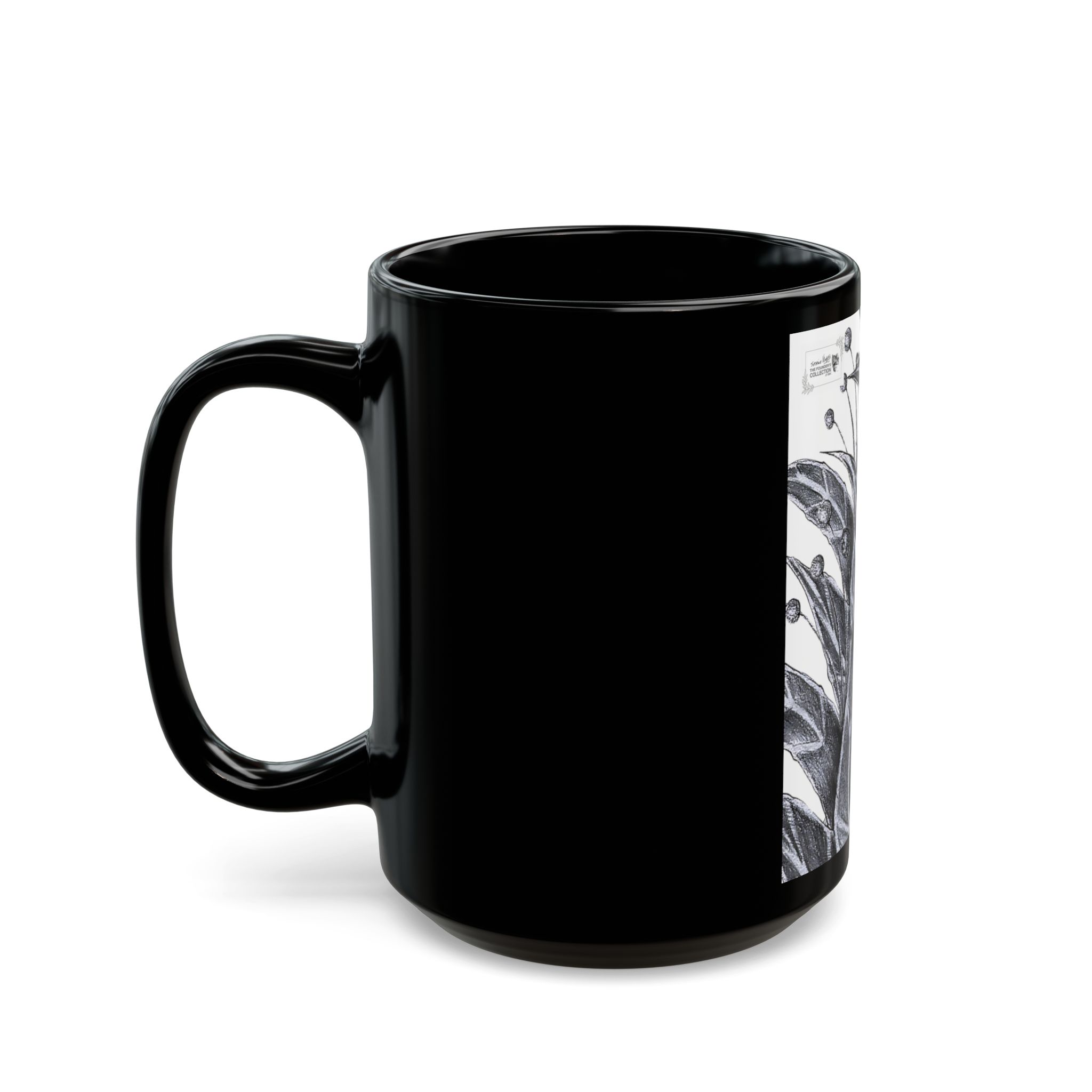 Black Ceramic Mug — Botanical Sketch with Turquoise Berries (11oz & 15oz) - Image 7