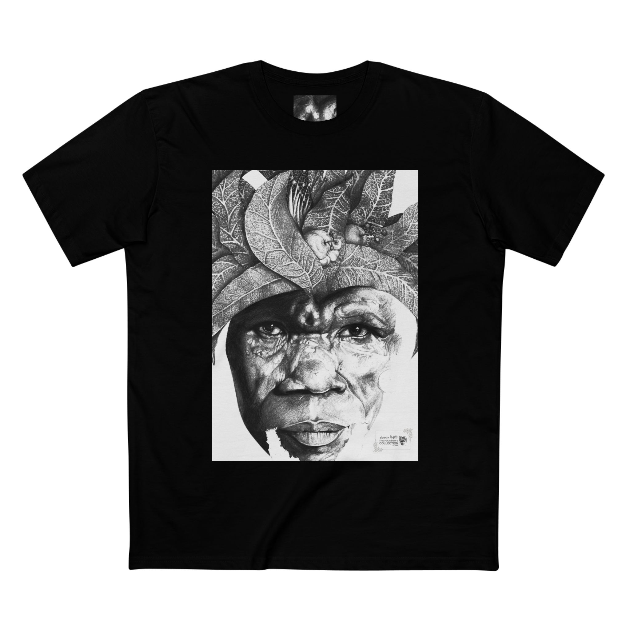 Portrait Tee — Monochrome Tribal Face Art Graphic T-Shirt - Image 9