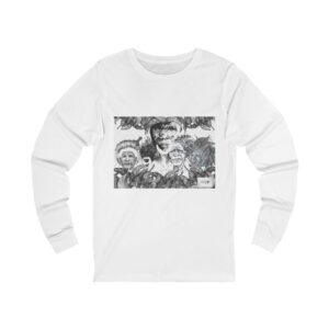 Long Sleeve Tee — Grayscale Vintage Portrait Collage