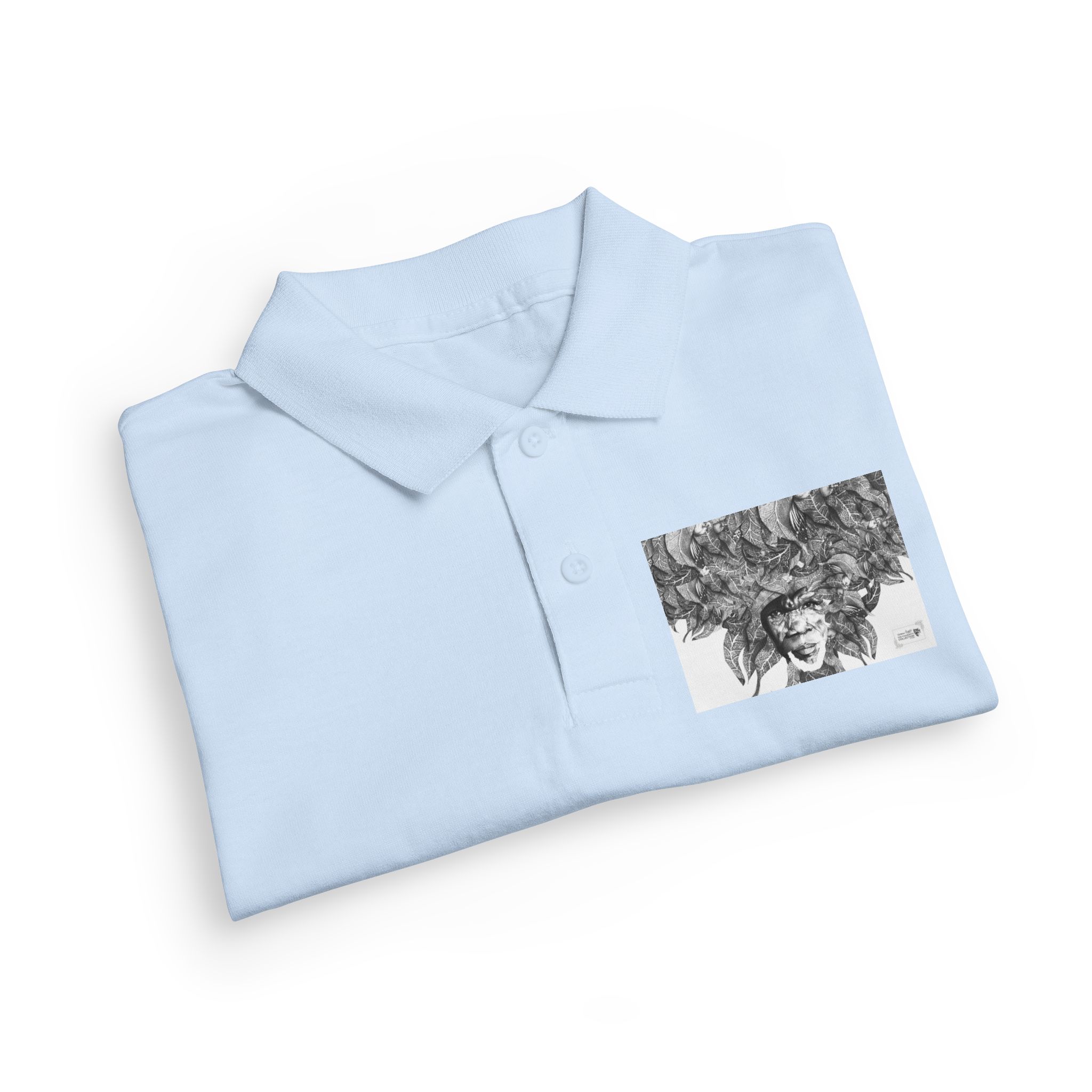 Youth Polo Shirt – Black & White Afro Girl Art Print - Image 27