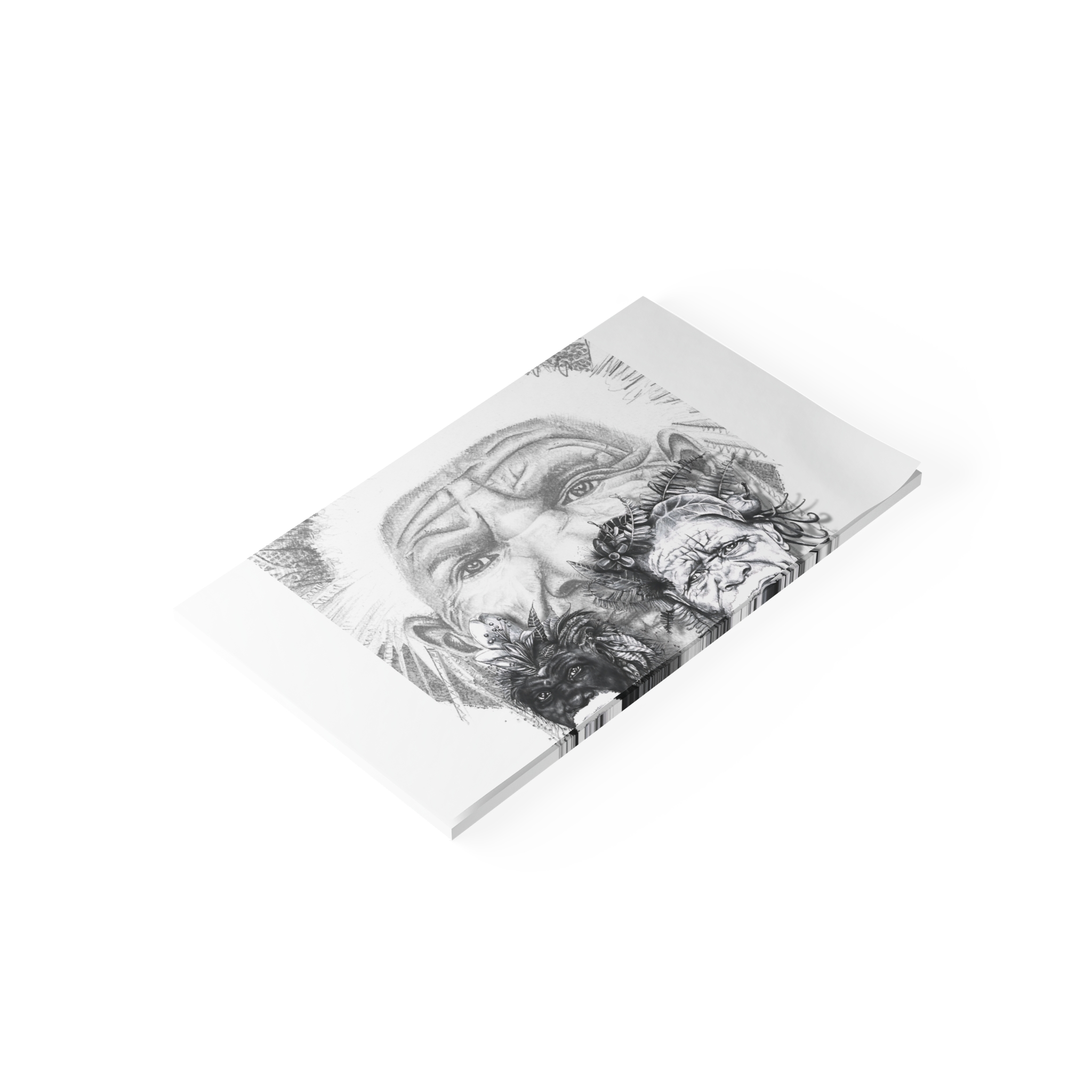 Post-it Note Pad — Pencil Portrait of Indigenous Elders (Sketch Art Sticky Notes) - Image 26