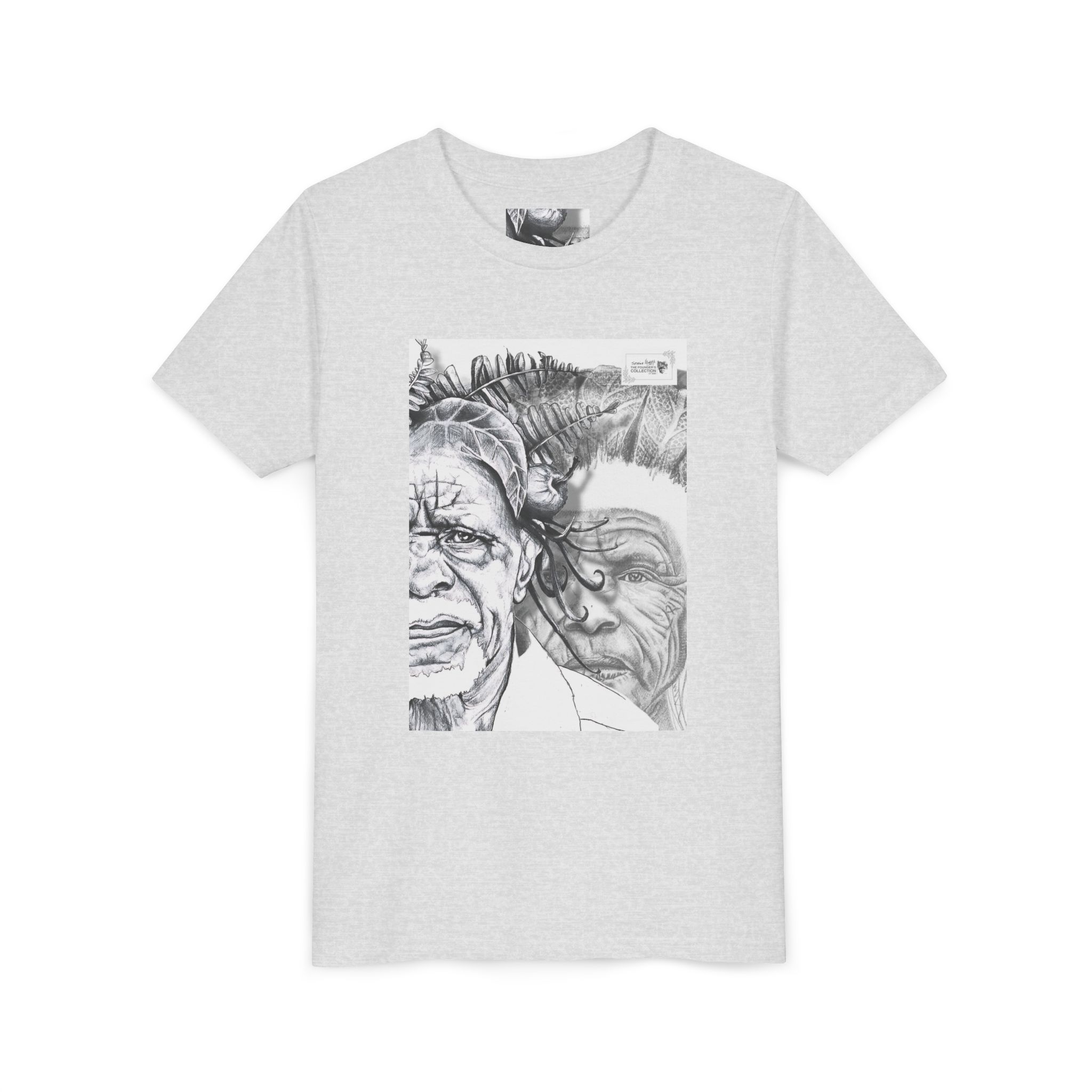 Youth Tee – Monochrome Dual-Face Sketch Graphic - Image 7