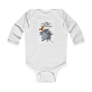 Infant Bodysuit — 'Let Me Take You To The Soul Of The World' Artistic Wolf & Bird Design