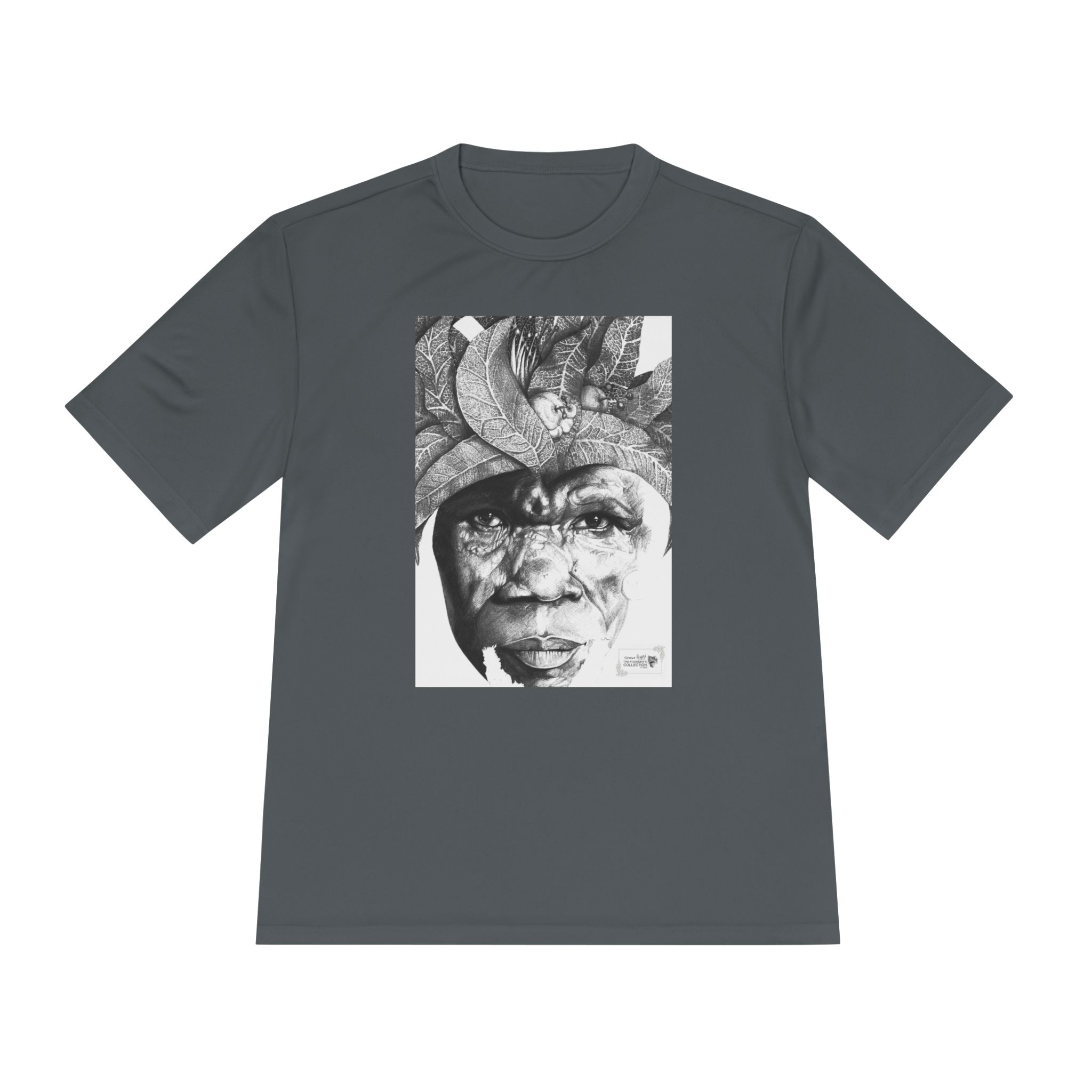 Portrait Graphic Tee — Tribal Headdress Black & White Art - Image 13