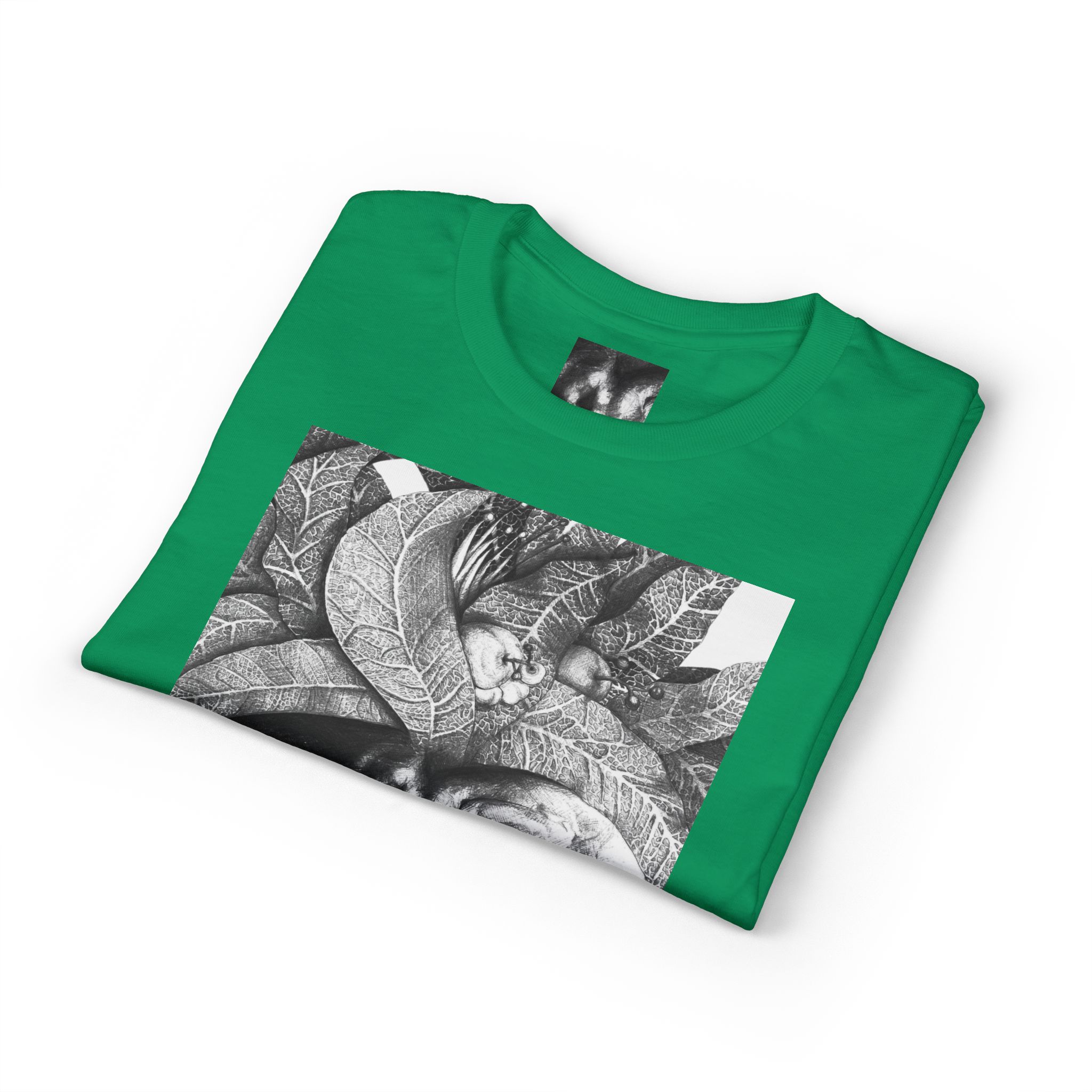 Tribal Face Collage T-Shirt — Black & White Portrait Graphic Tee - Image 35