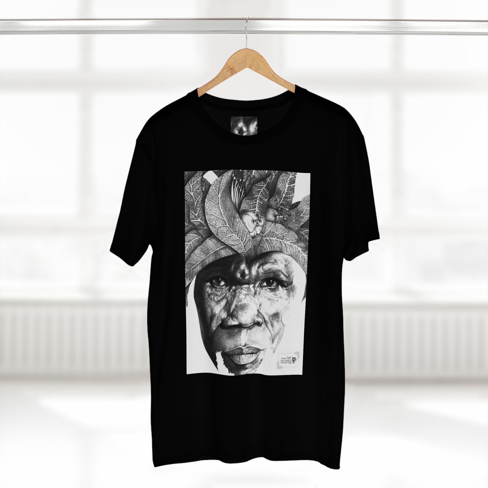 Portrait Tee — Monochrome Tribal Face Art Graphic T-Shirt - Image 12