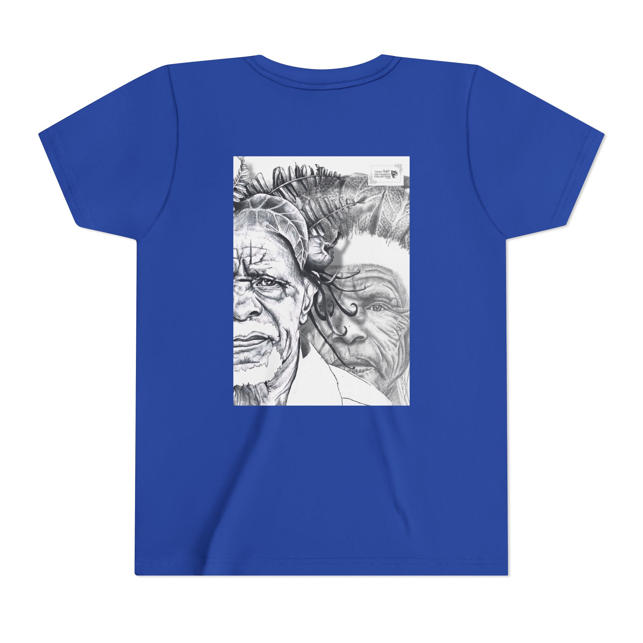 Youth Tee – Monochrome Dual-Face Sketch Graphic - Image 58