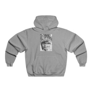 Portrait Mask Graphic Hoodie — Artistic Black & White Face Design