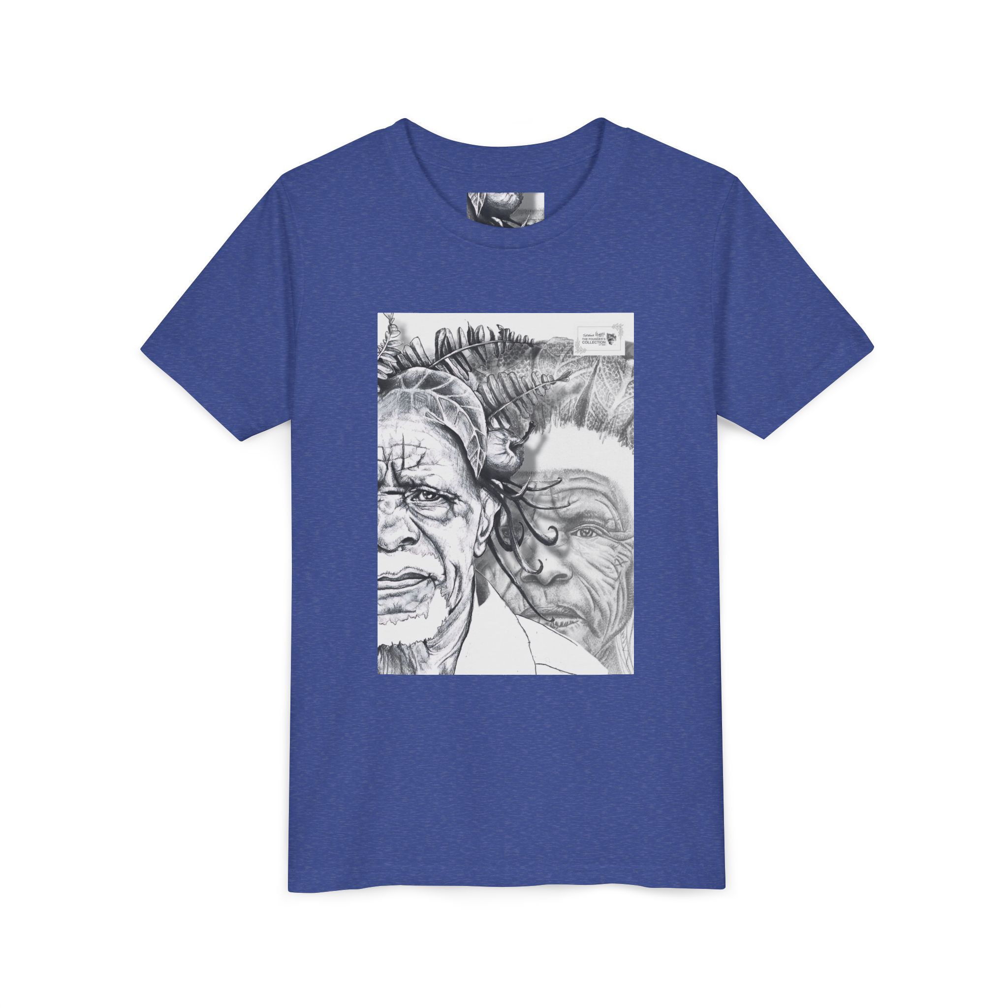 Youth Tee – Monochrome Dual-Face Sketch Graphic - Image 63
