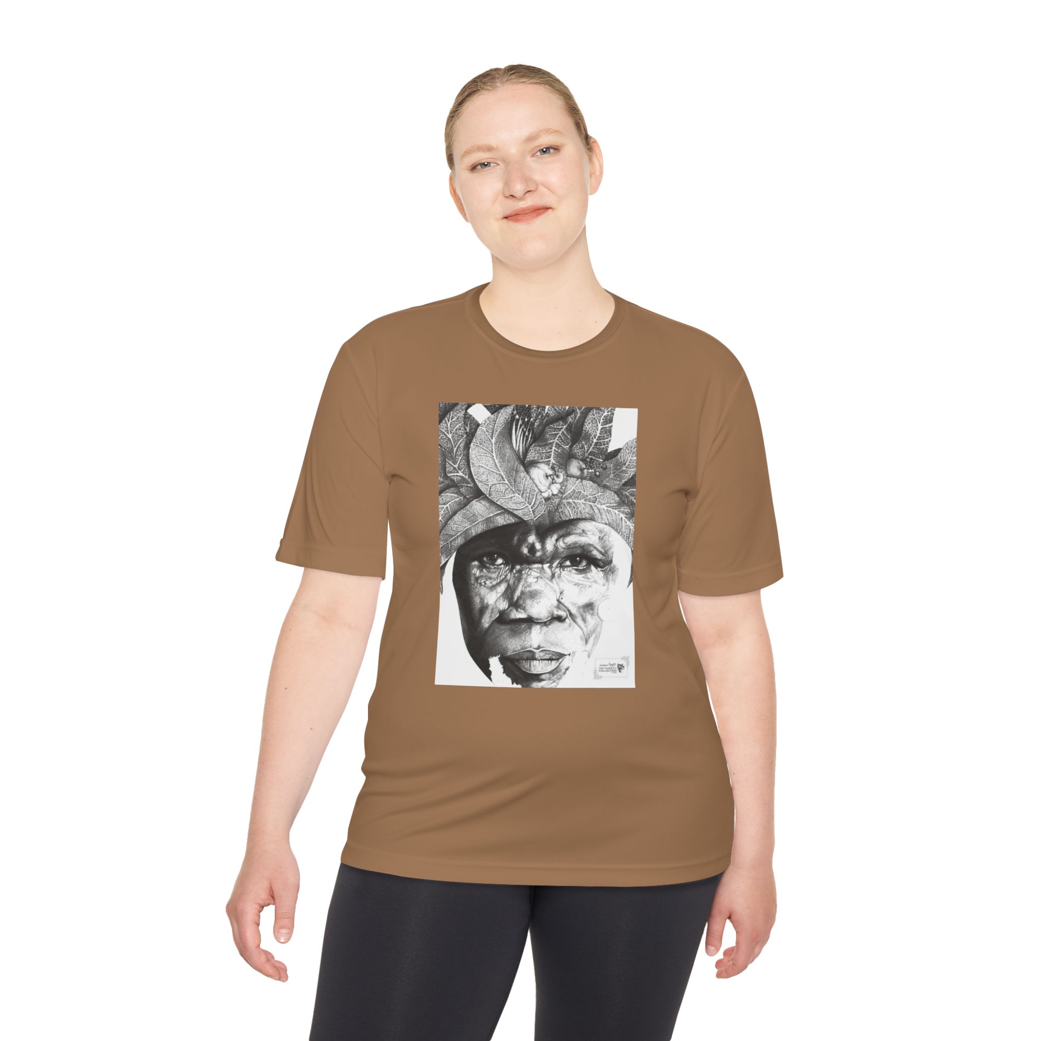 Portrait Graphic Tee — Tribal Headdress Black & White Art - Image 32