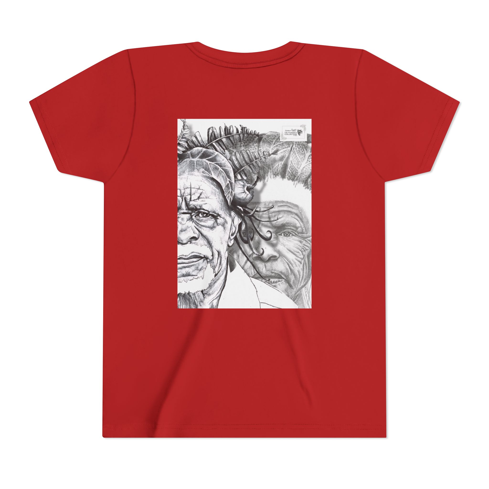Youth Tee – Monochrome Dual-Face Sketch Graphic - Image 102