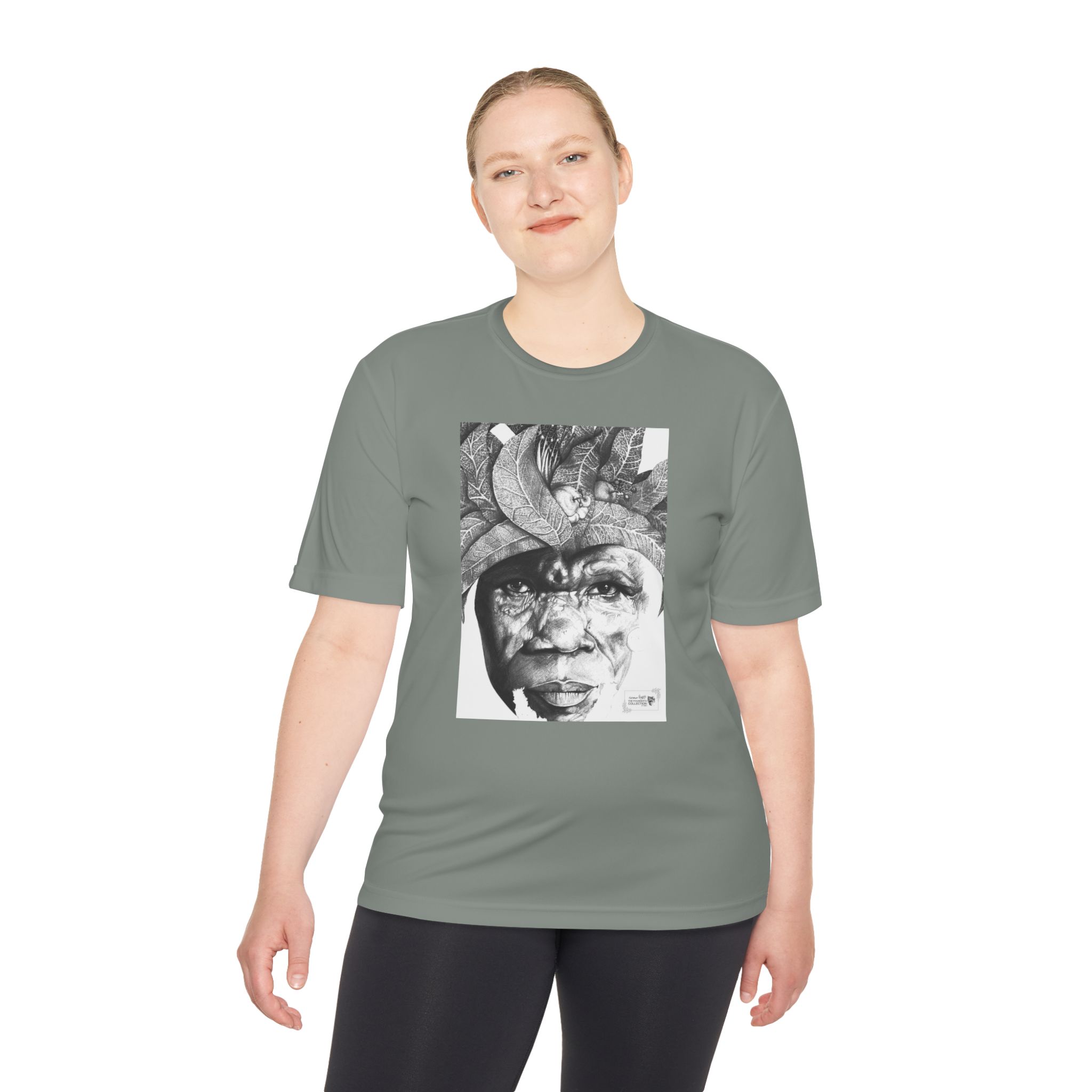 Portrait Graphic Tee — Tribal Headdress Black & White Art - Image 40