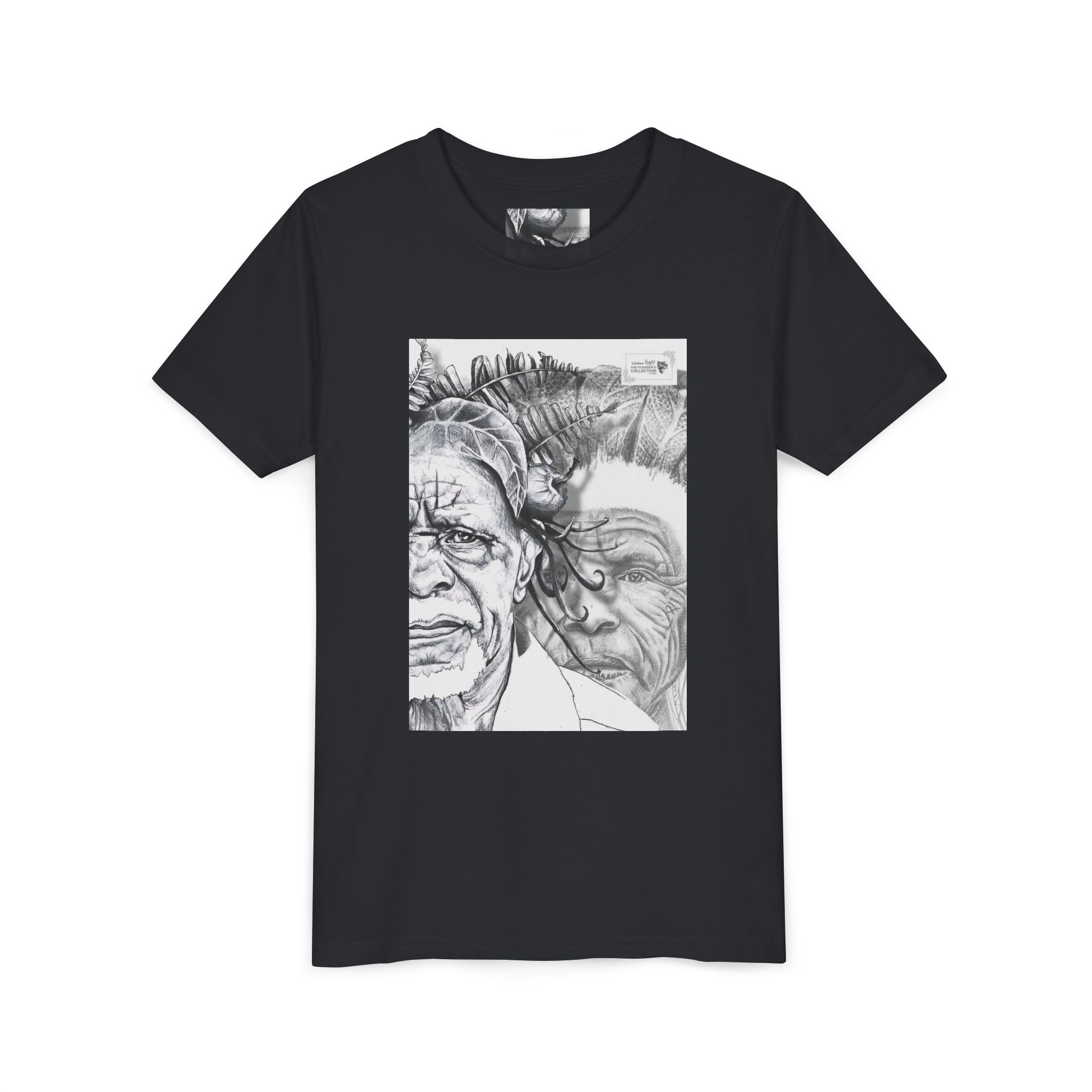 Youth Tee – Monochrome Dual-Face Sketch Graphic - Image 39