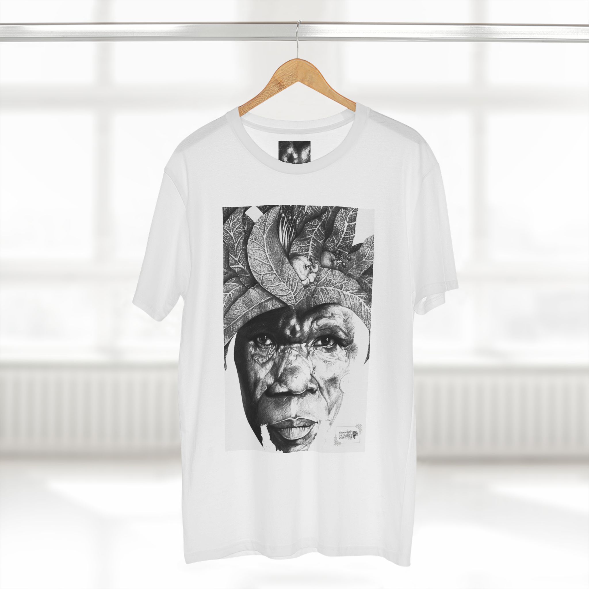 Portrait Tee — Monochrome Tribal Face Art Graphic T-Shirt - Image 4